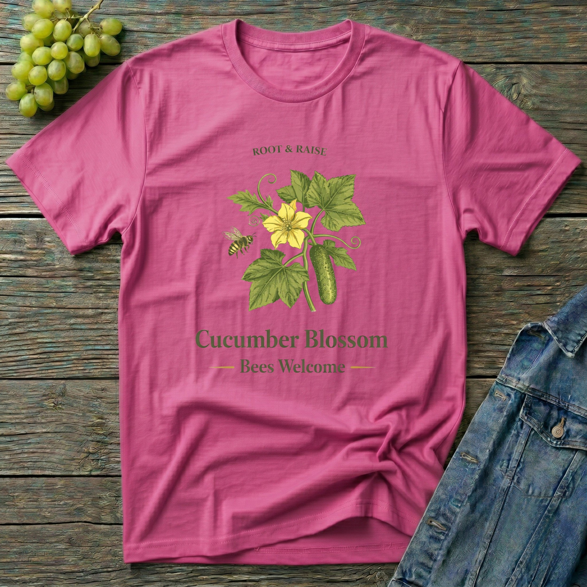 Cucumber Blossom Bees Welcome T-Shirt