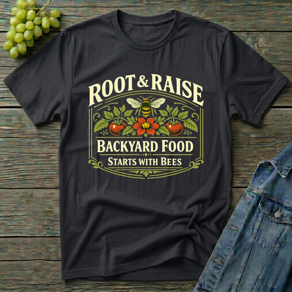 Backyard Food Starts With Bees T-Shirt - Vintage