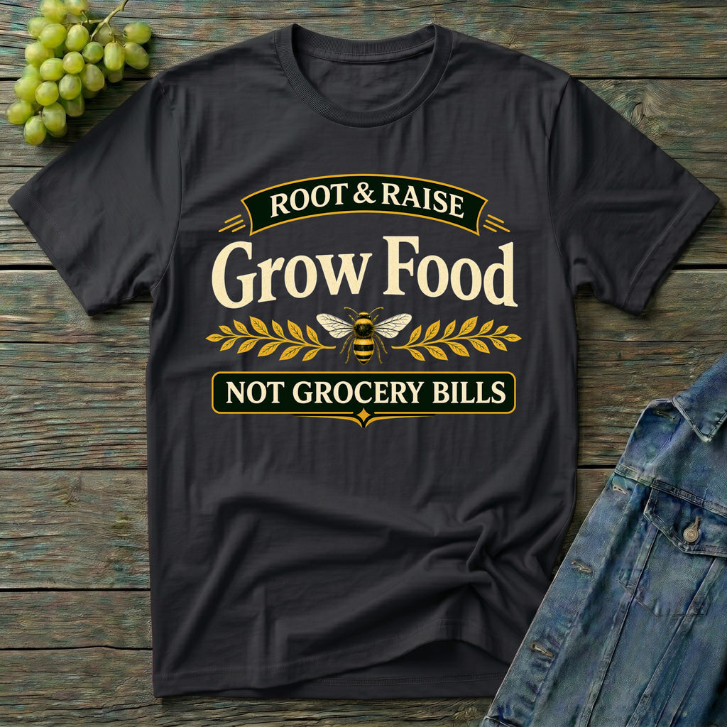 Grow Food Not Grocery Bills Gardening T-Shirt