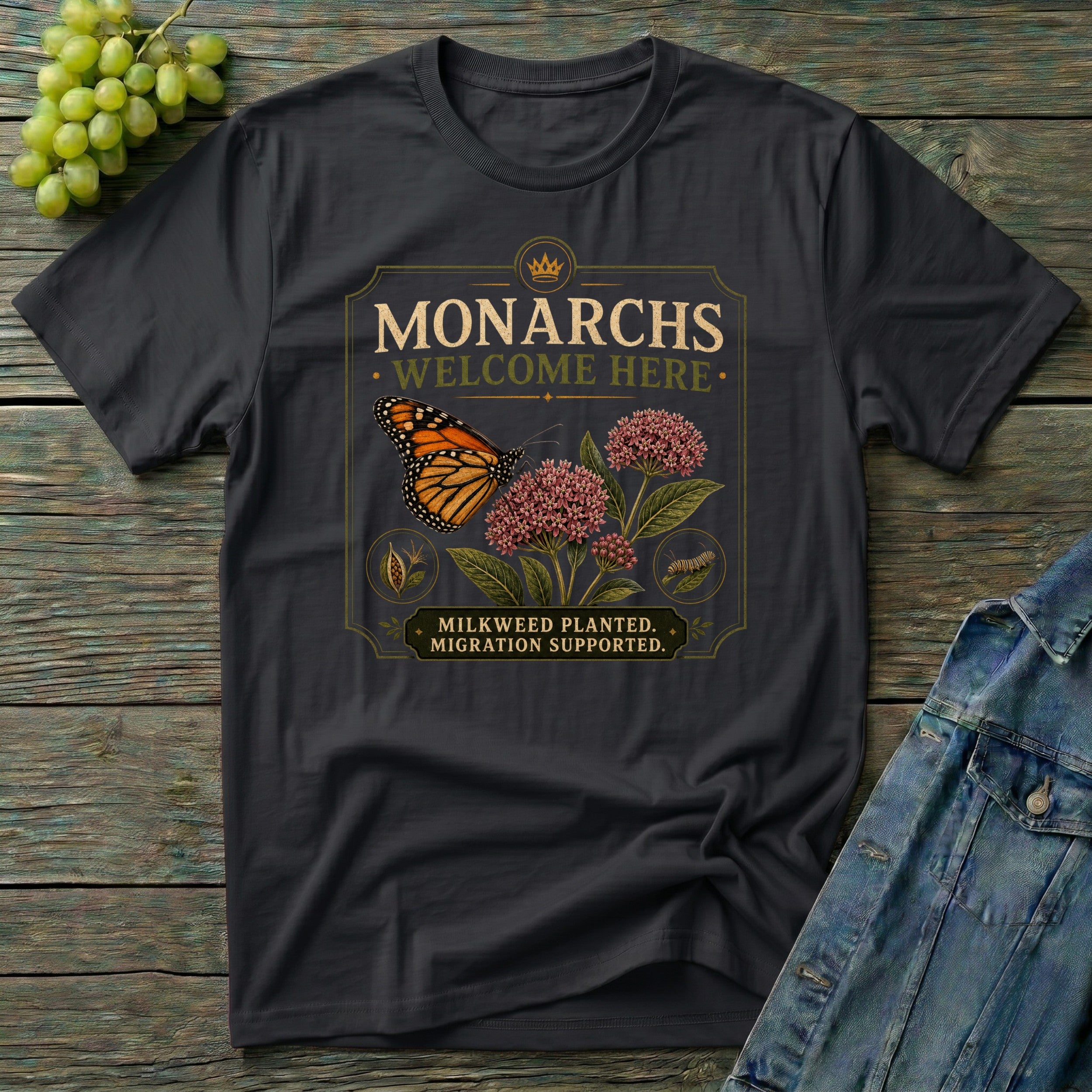 Monarchs Welcome Here Milkweed T-Shirt