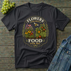 Flowers for Bees Food for Me Pollinator Garden Oval T-Shirt