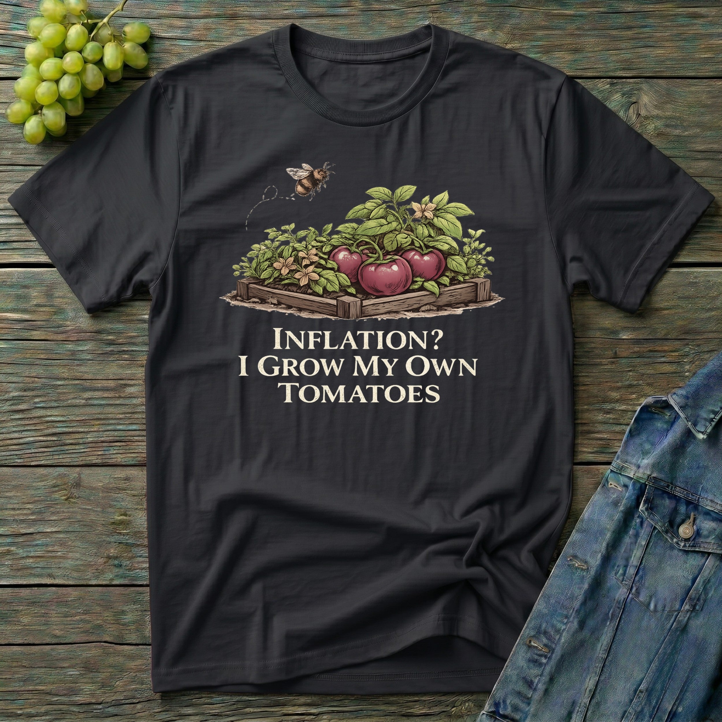 Inflation? I Grow My Own Tomatoes T-Shirt - Dark