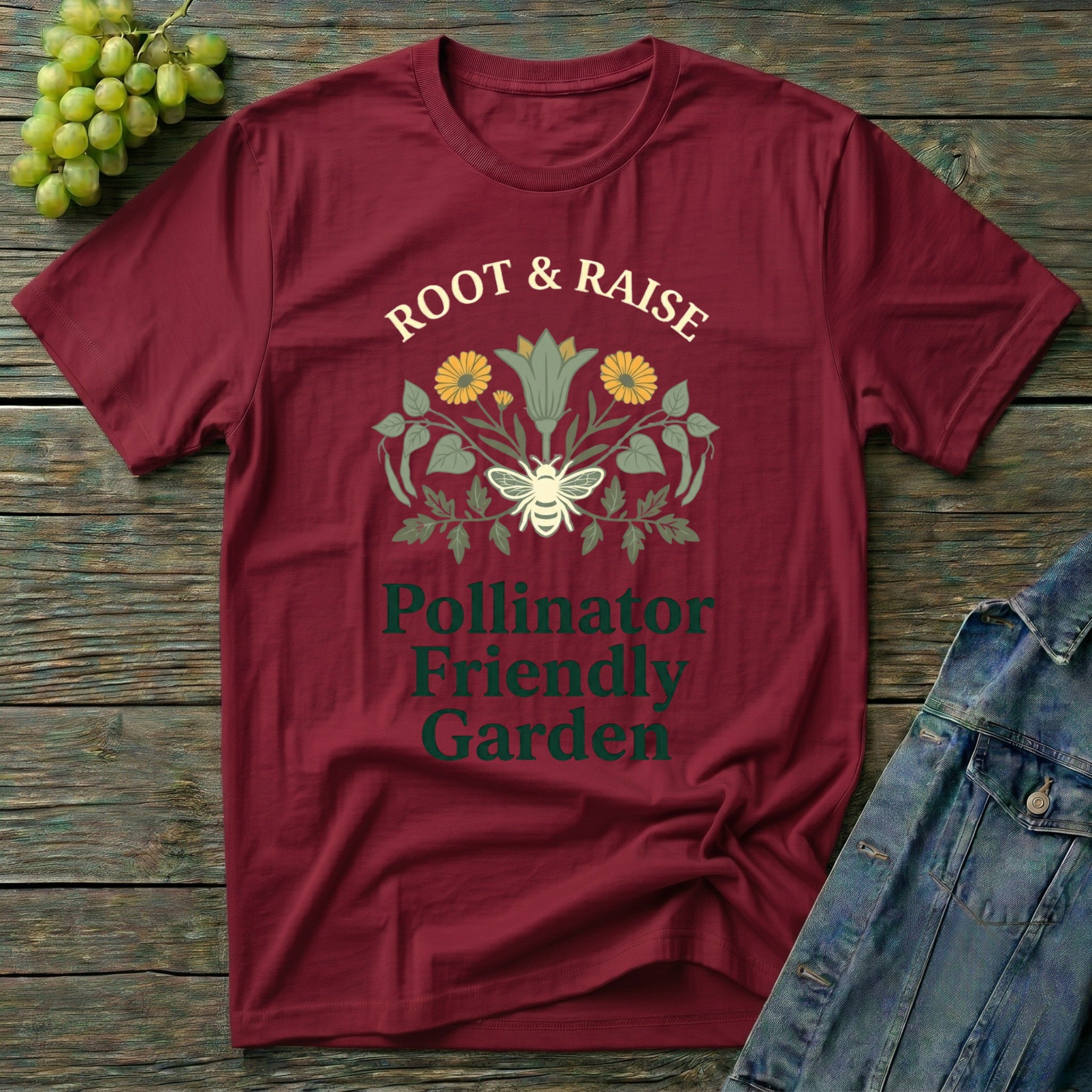 Pollinator Friendly Garden T-Shirt - Sketch