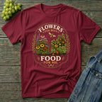 Flowers for Bees Food for Me Pollinator Garden Oval T-Shirt