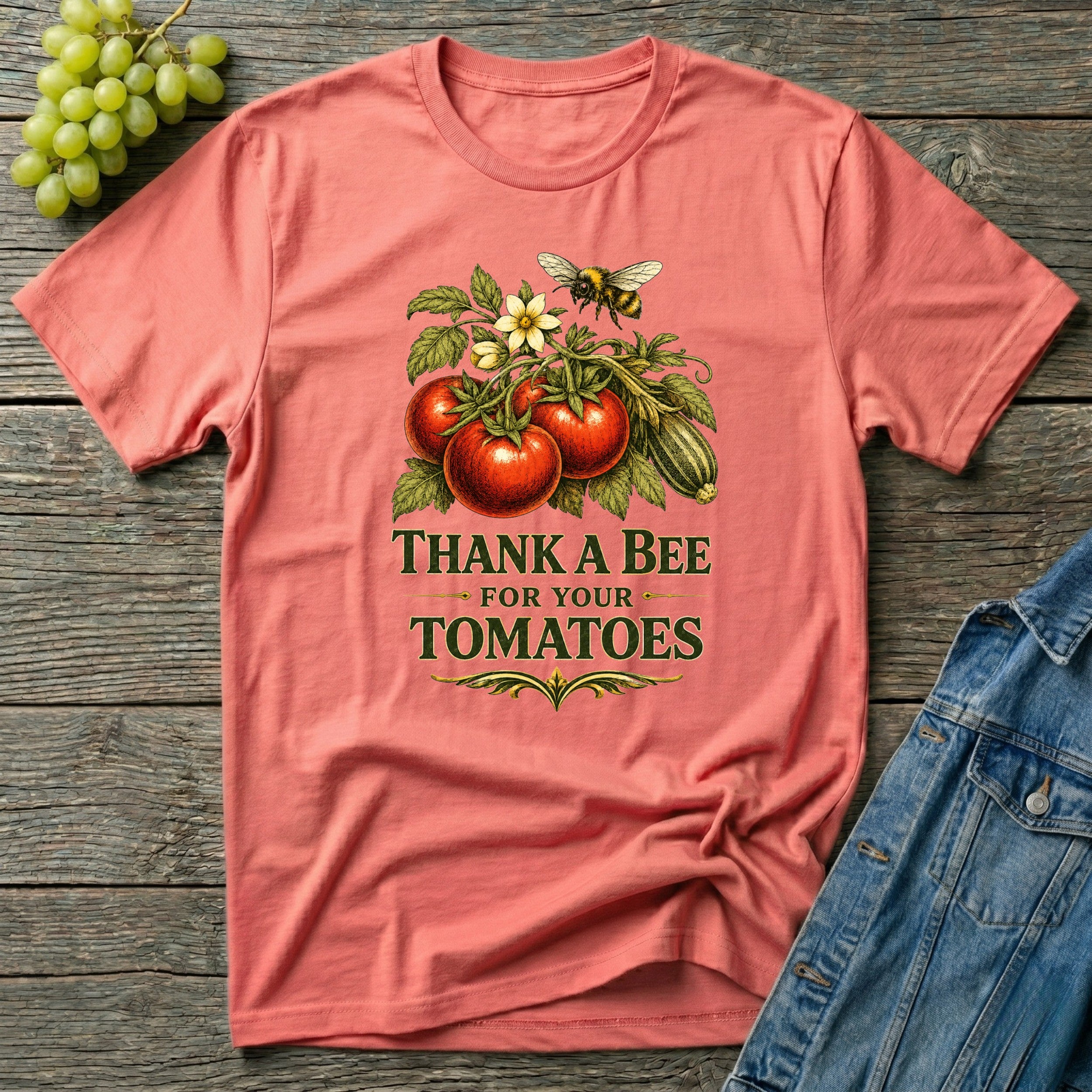 Thank a Bee for Your Tomatoes Bold Gardening T-Shirt