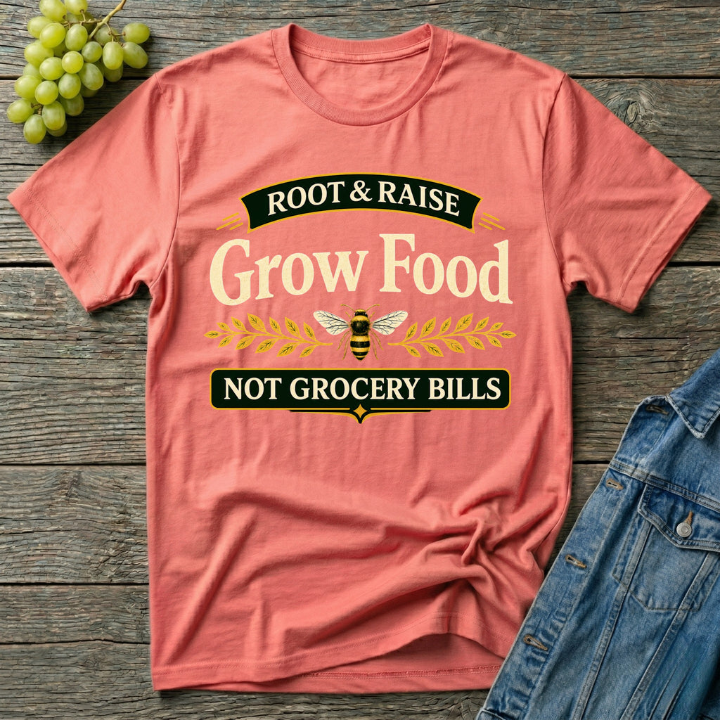 Grow Food Not Grocery Bills Gardening T-Shirt