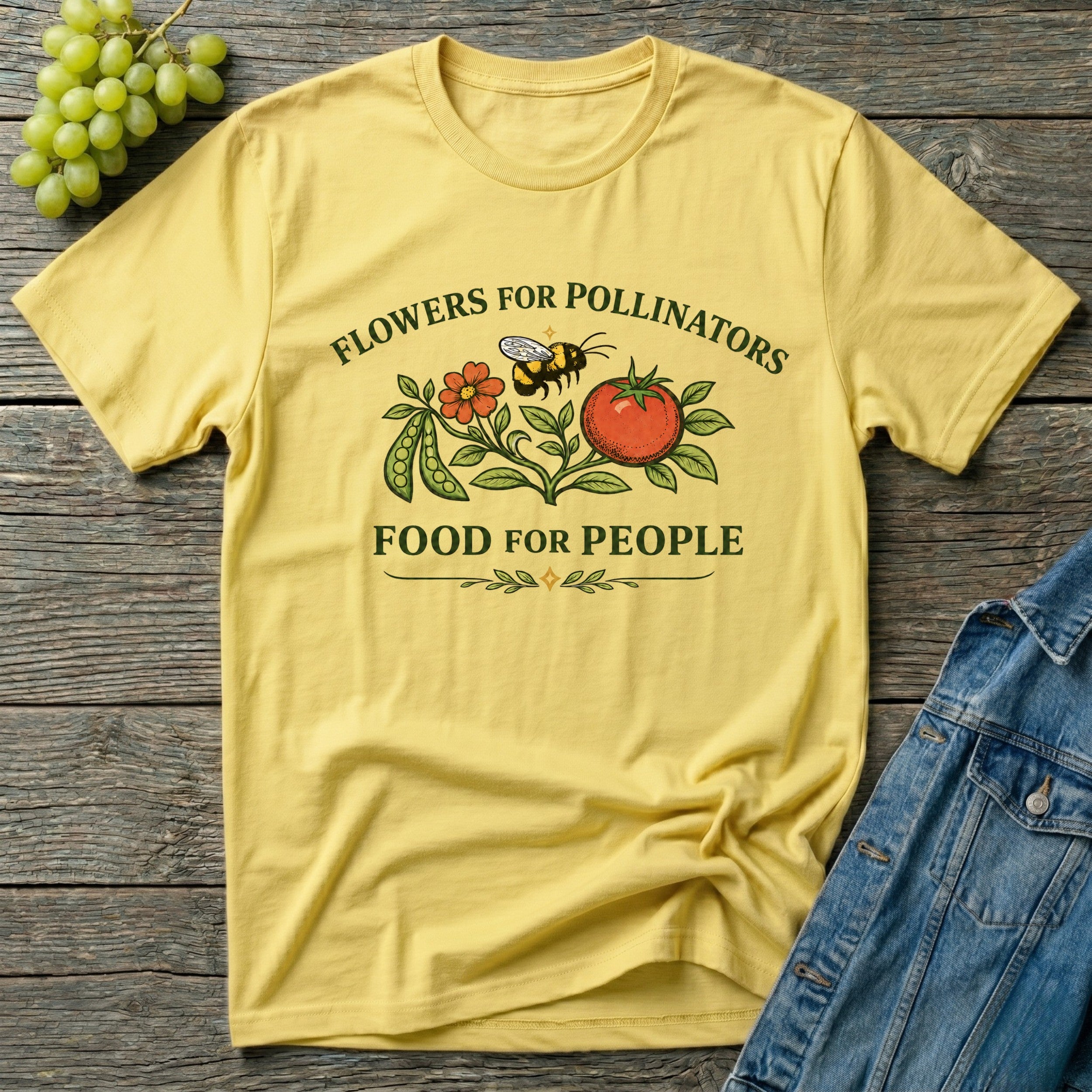 Flowers for Pollinators Food for People T-Shirt