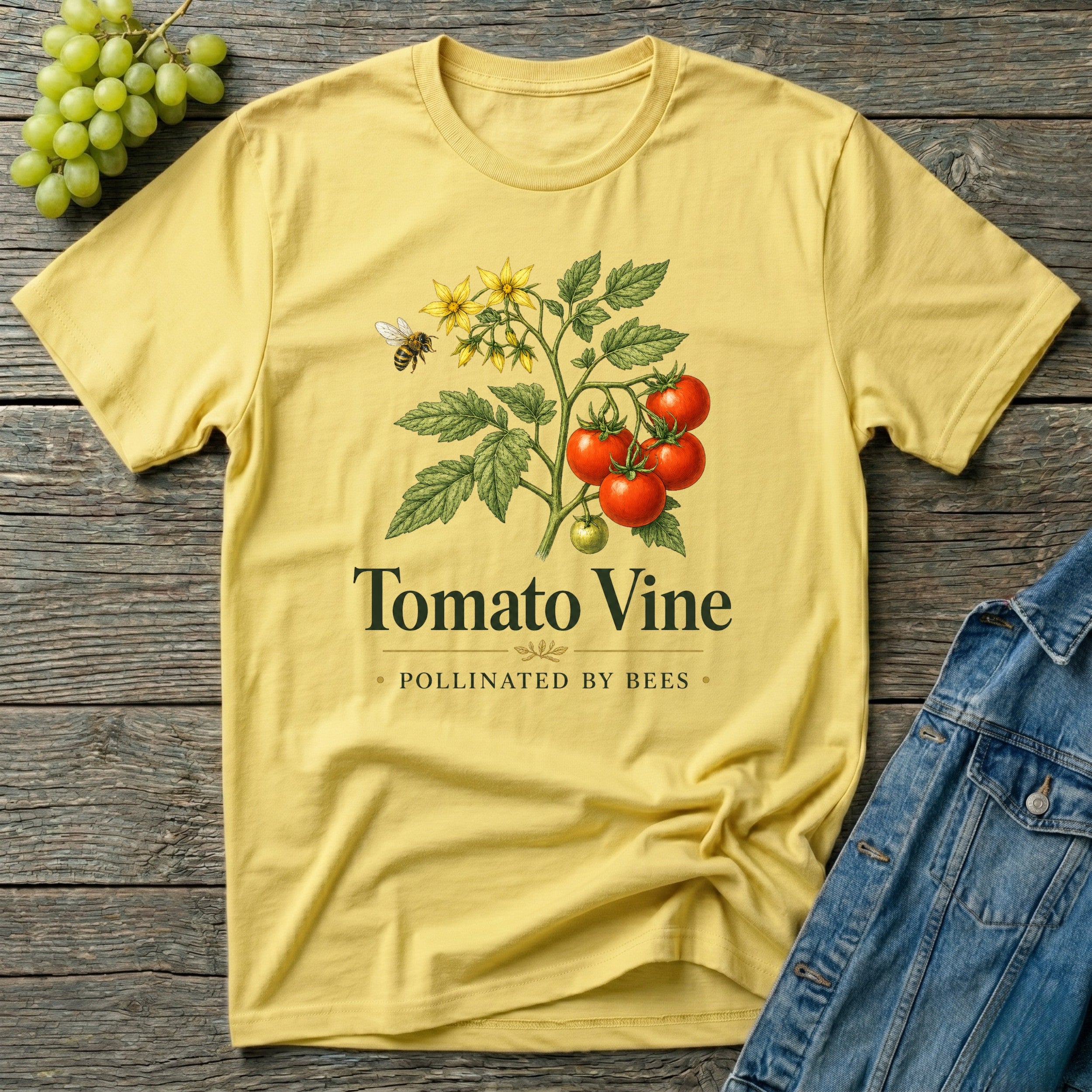 Tomato Vine Pollinated by Bees Gardening T-Shirt