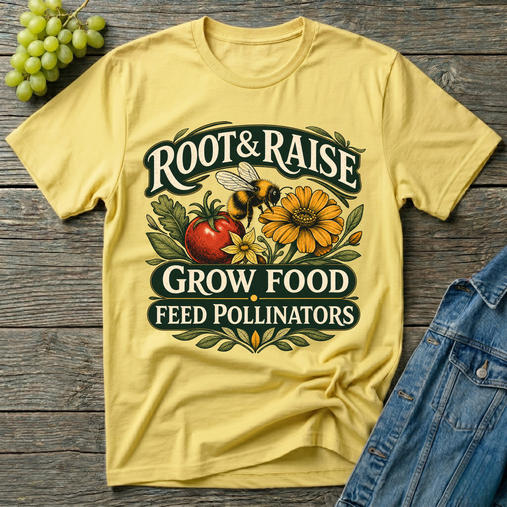 Grow Food Feed Pollinators Gardening T-Shirt