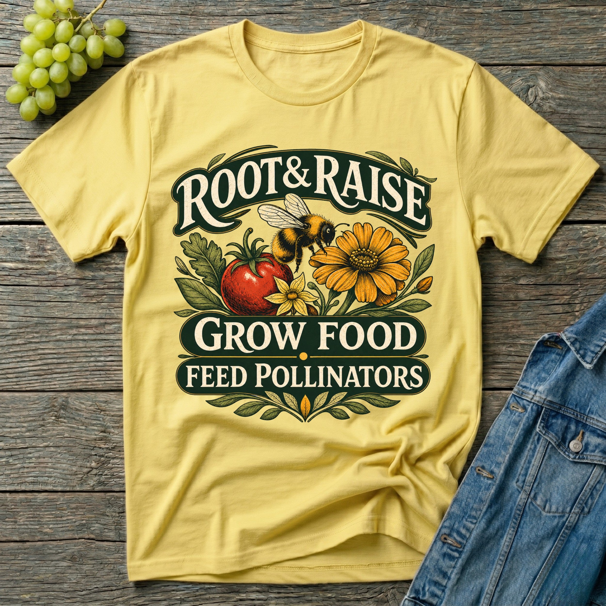 Grow Food Feed Pollinators Gardening T-Shirt