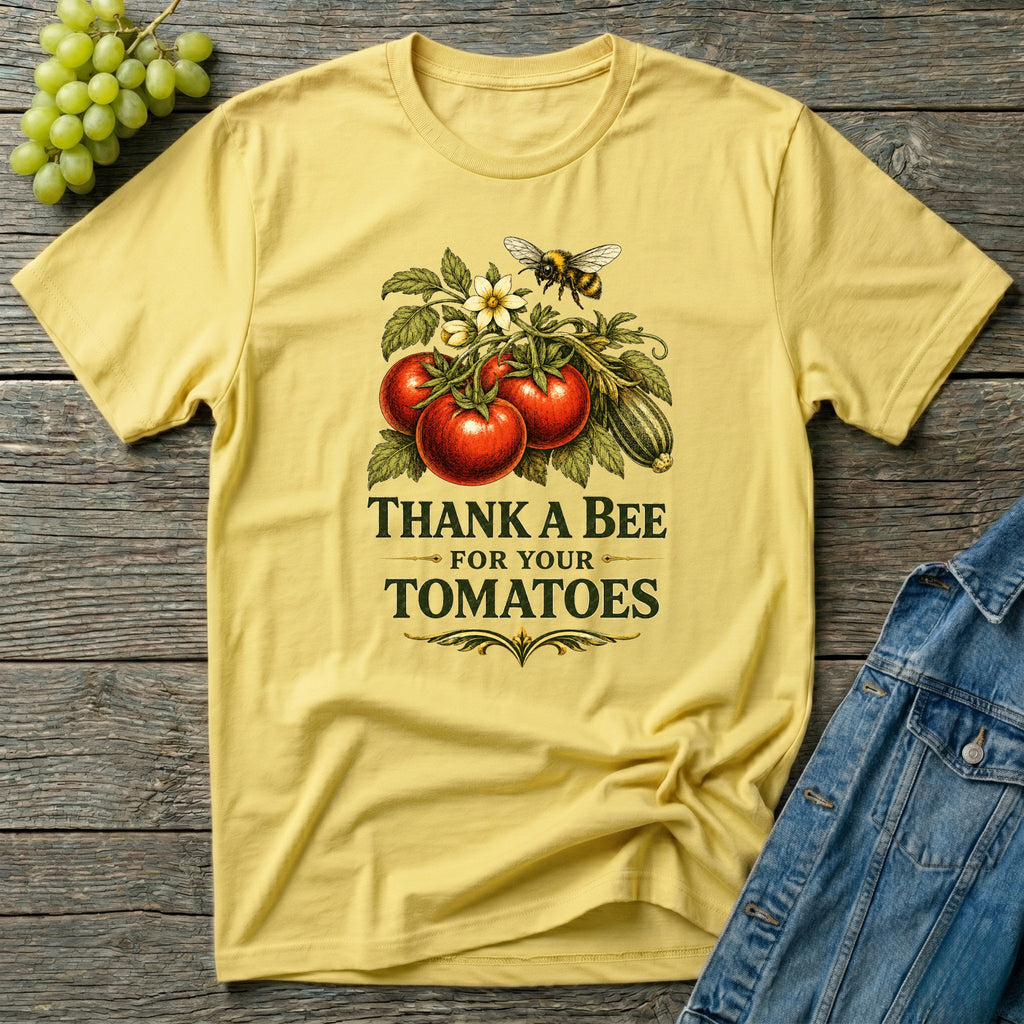 Thank a Bee for Your Tomatoes Bold Gardening T-Shirt