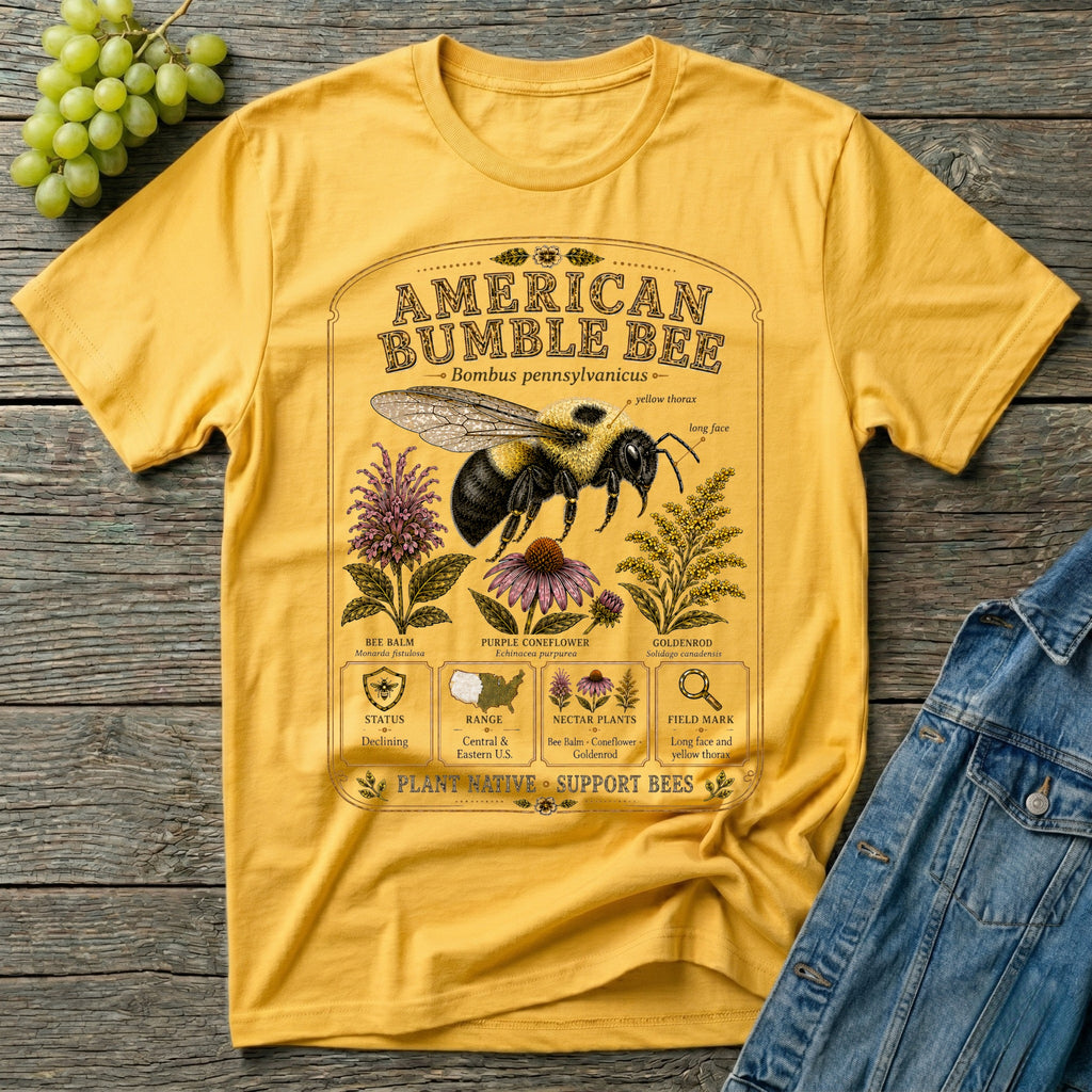 American Bumble Bee Field Guide T-Shirt