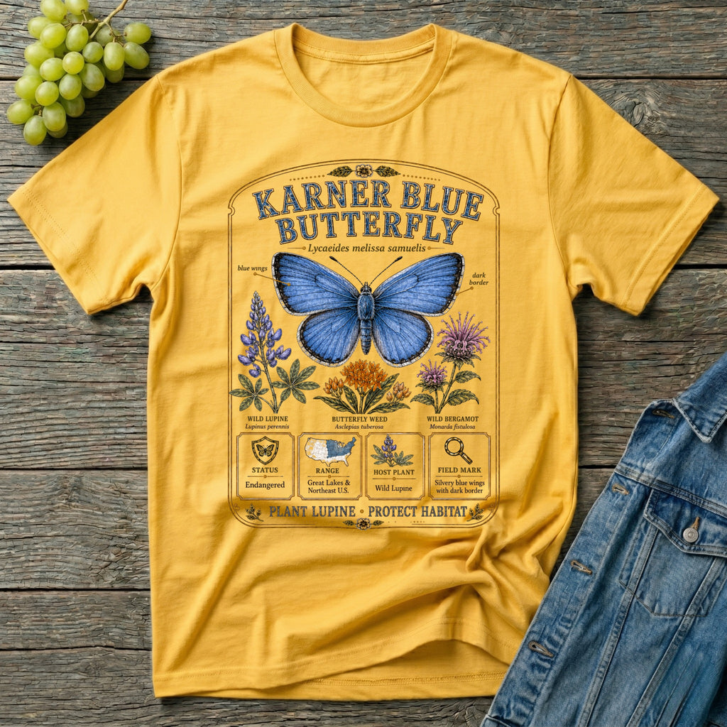 Karner Blue Butterfly Field Guide T-Shirt