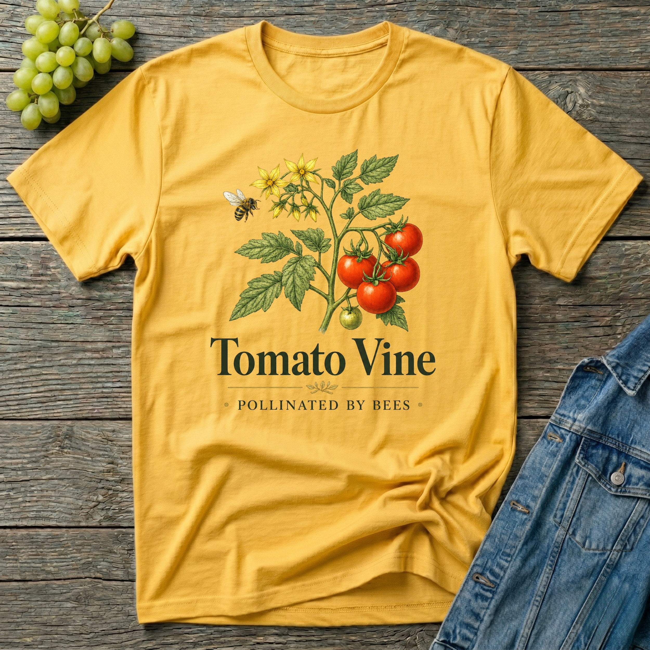 Tomato Vine Pollinated by Bees Gardening T-Shirt