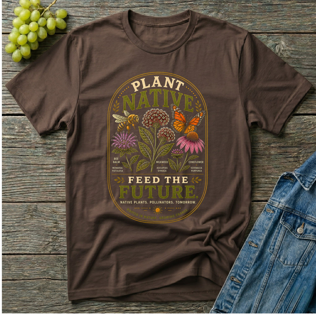 Plant Native Feed the Future | Native Plant Pollinator Garden T-Shirt
