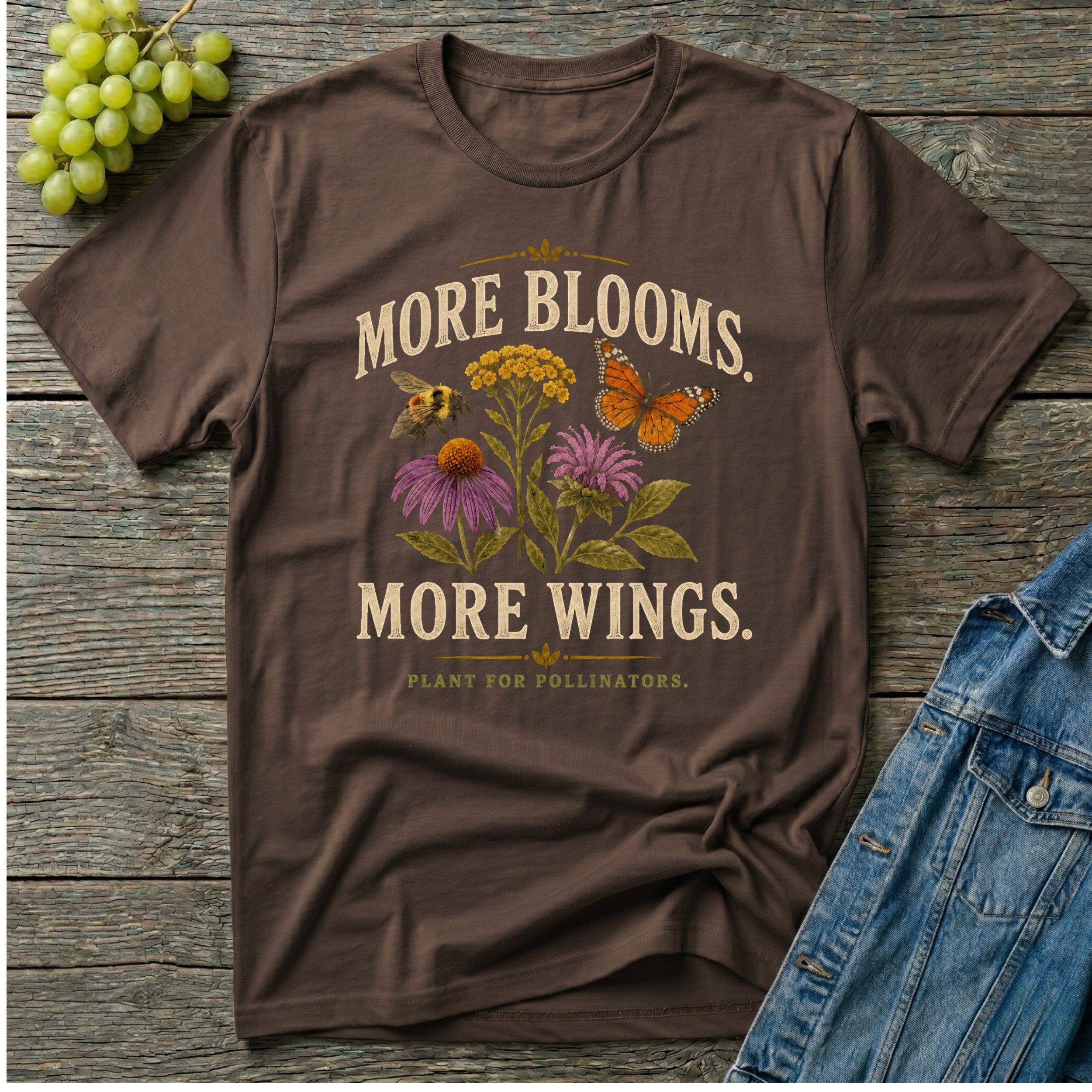 More Blooms More Wings Pollinator T-Shirt