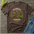 Flowers for Bees Food for Me Pollinator Garden Oval T-Shirt
