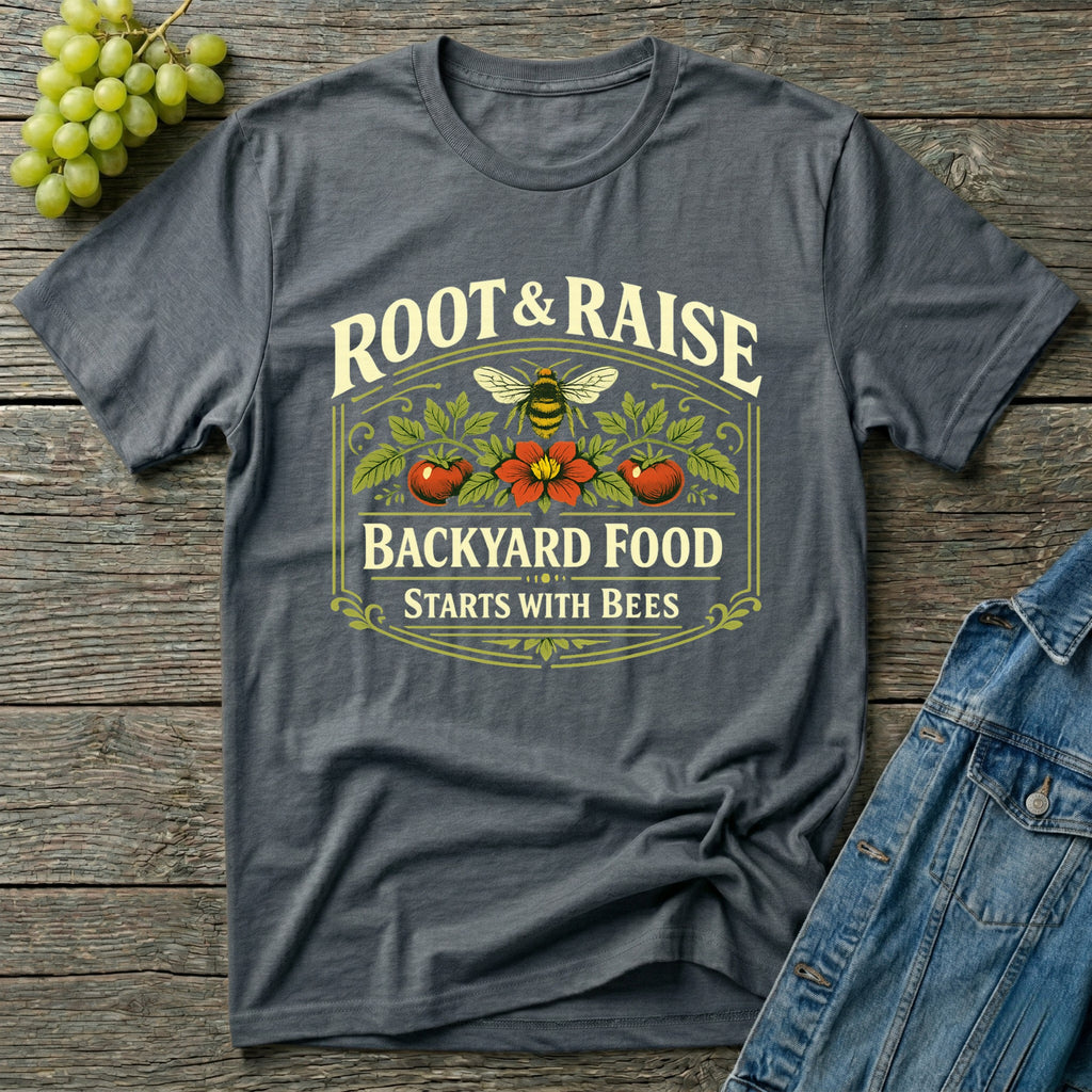 Backyard Food Starts With Bees T-Shirt - Vintage
