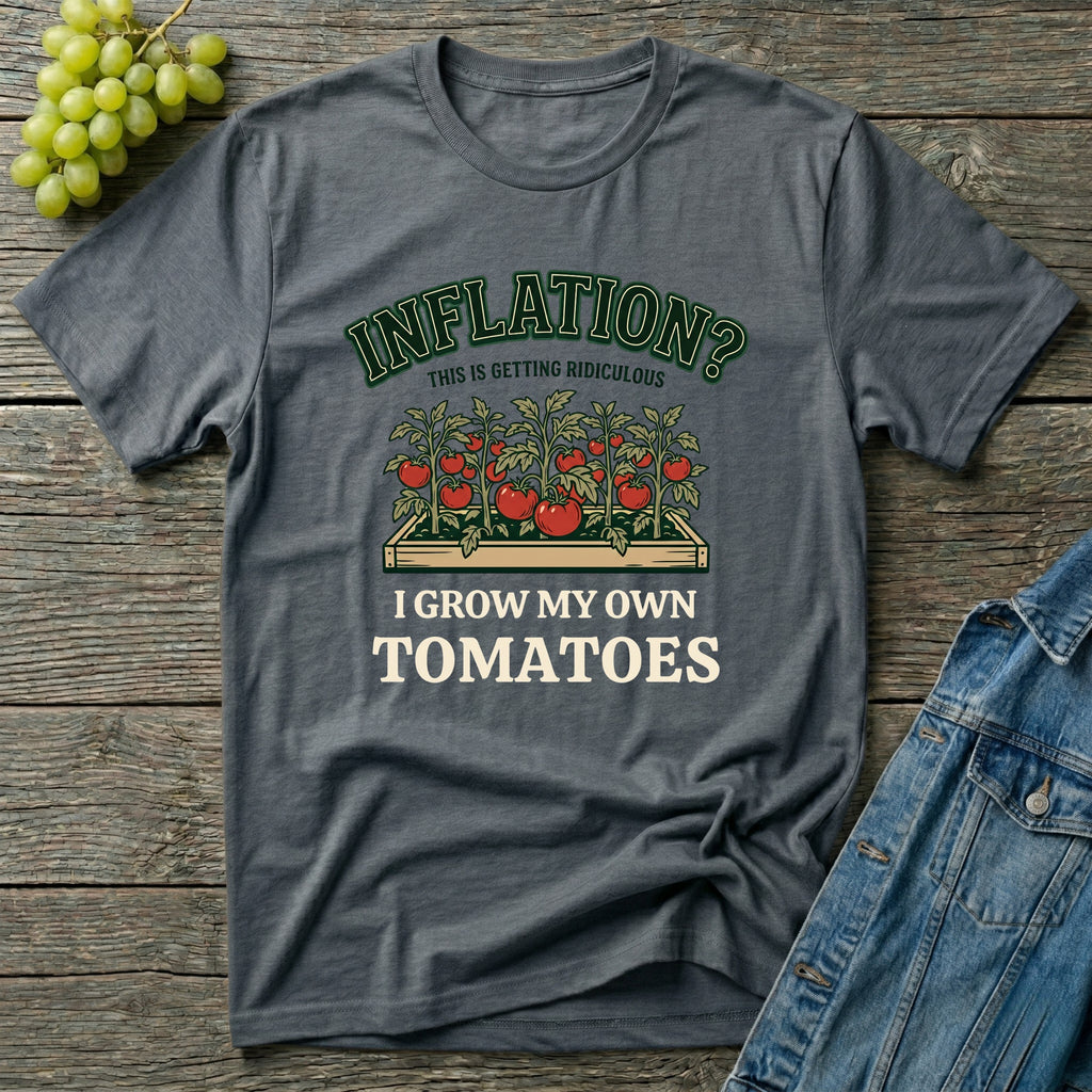 Inflation? I Grow My Own Tomatoes T-Shirt - Ridiculous Dark
