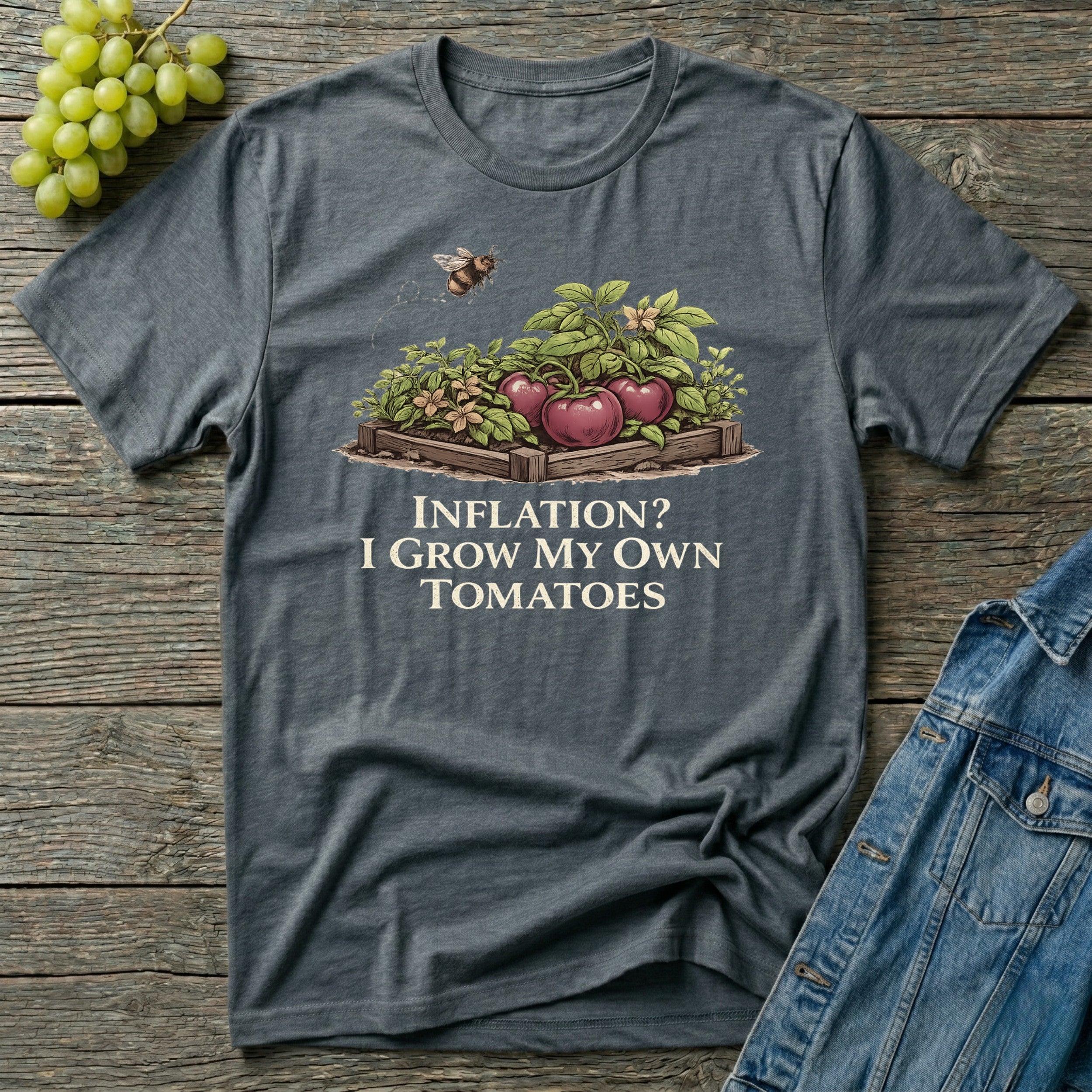 Inflation? I Grow My Own Tomatoes T-Shirt - Dark