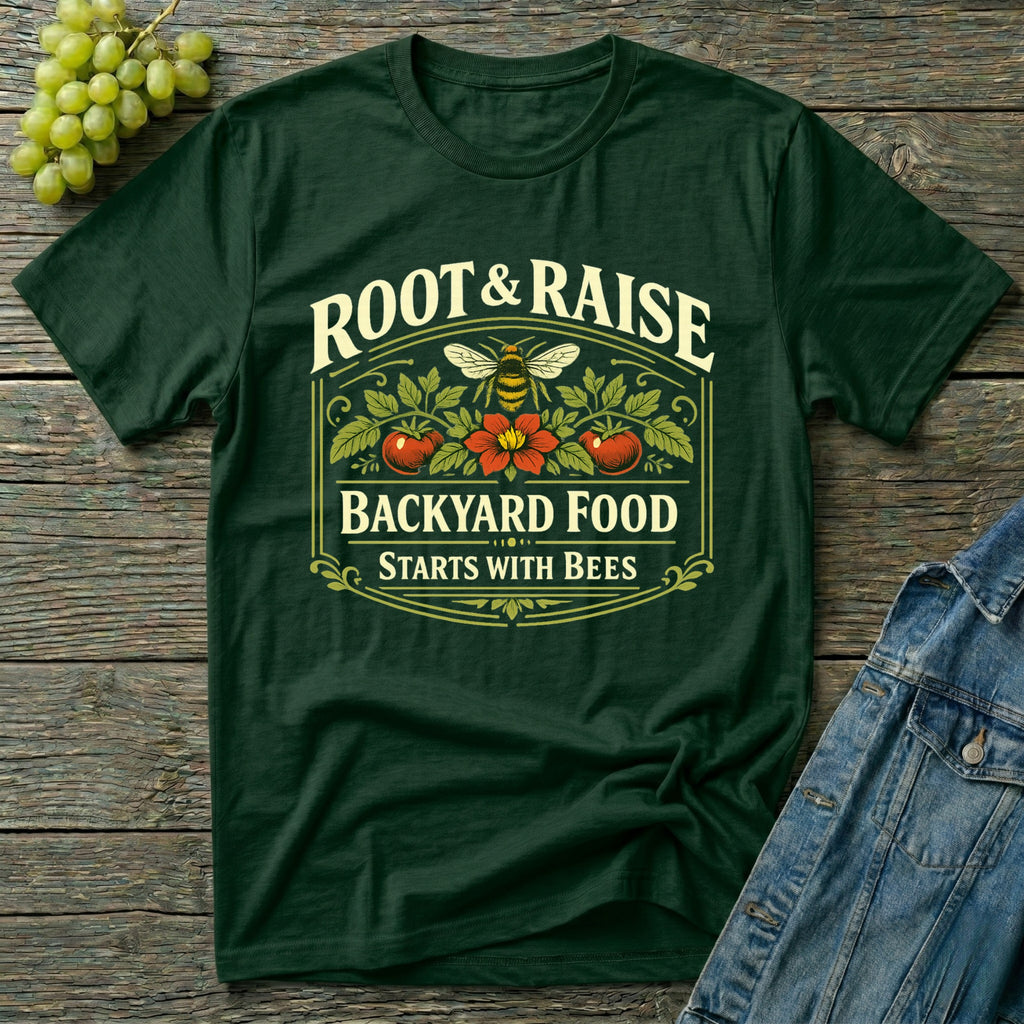 Backyard Food Starts With Bees T-Shirt - Vintage