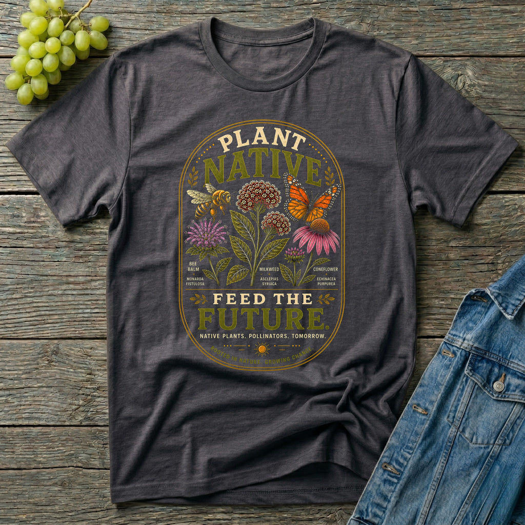 Plant Native Feed the Future | Native Plant Pollinator Garden T-Shirt