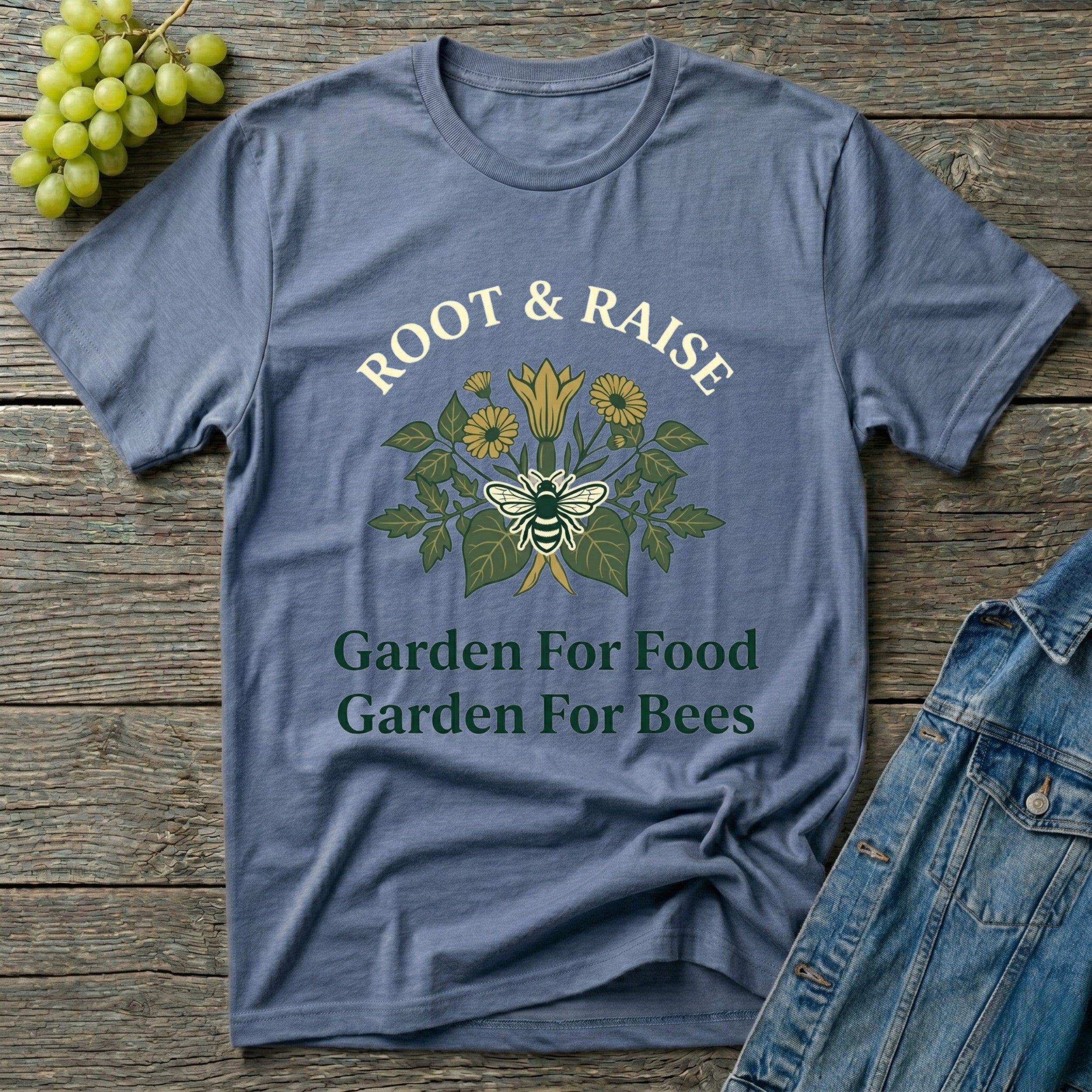 Garden For Food Garden For Bees T-Shirt - Illustrated