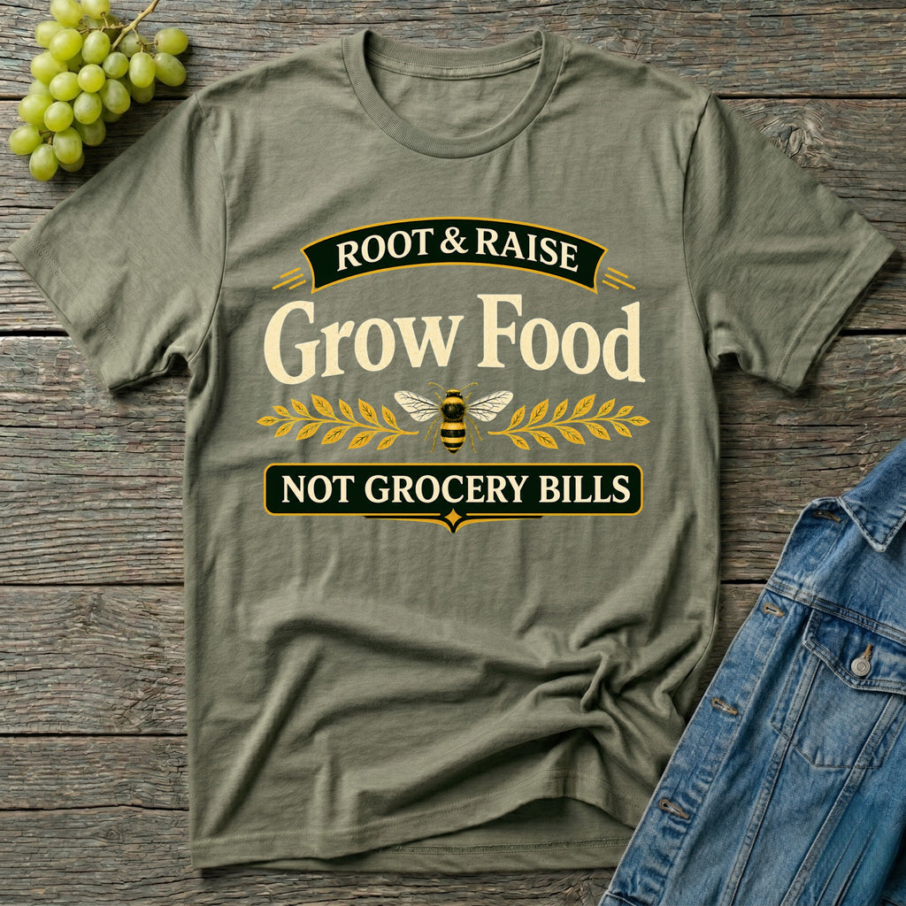 Grow Food Not Grocery Bills Gardening T-Shirt