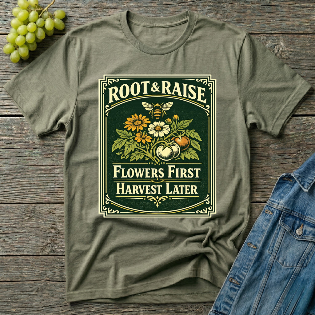 Flowers First Harvest Later T-Shirt - Vintage