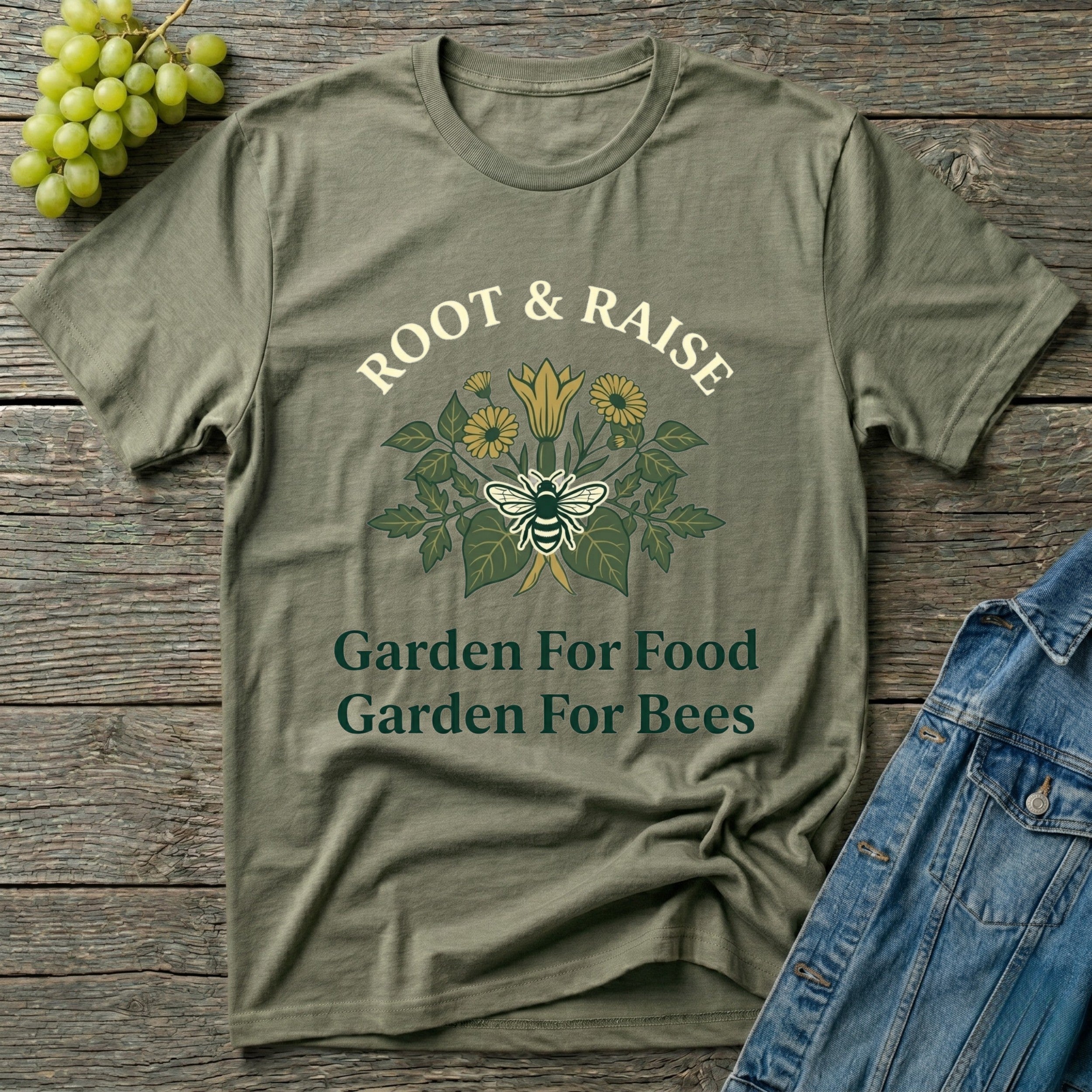 Garden For Food Garden For Bees T-Shirt - Illustrated