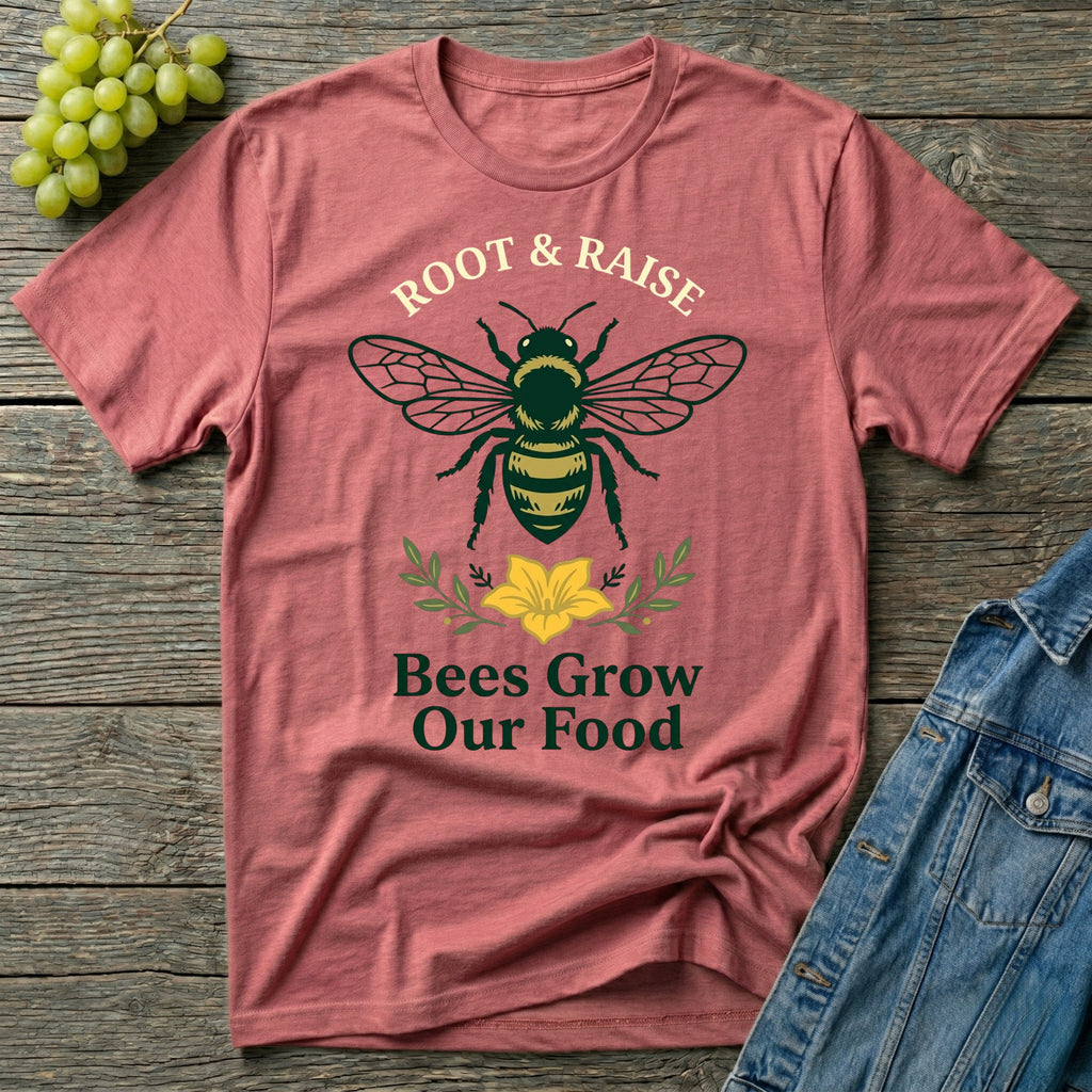 Bees Grow Our Food T-Shirt - Bold