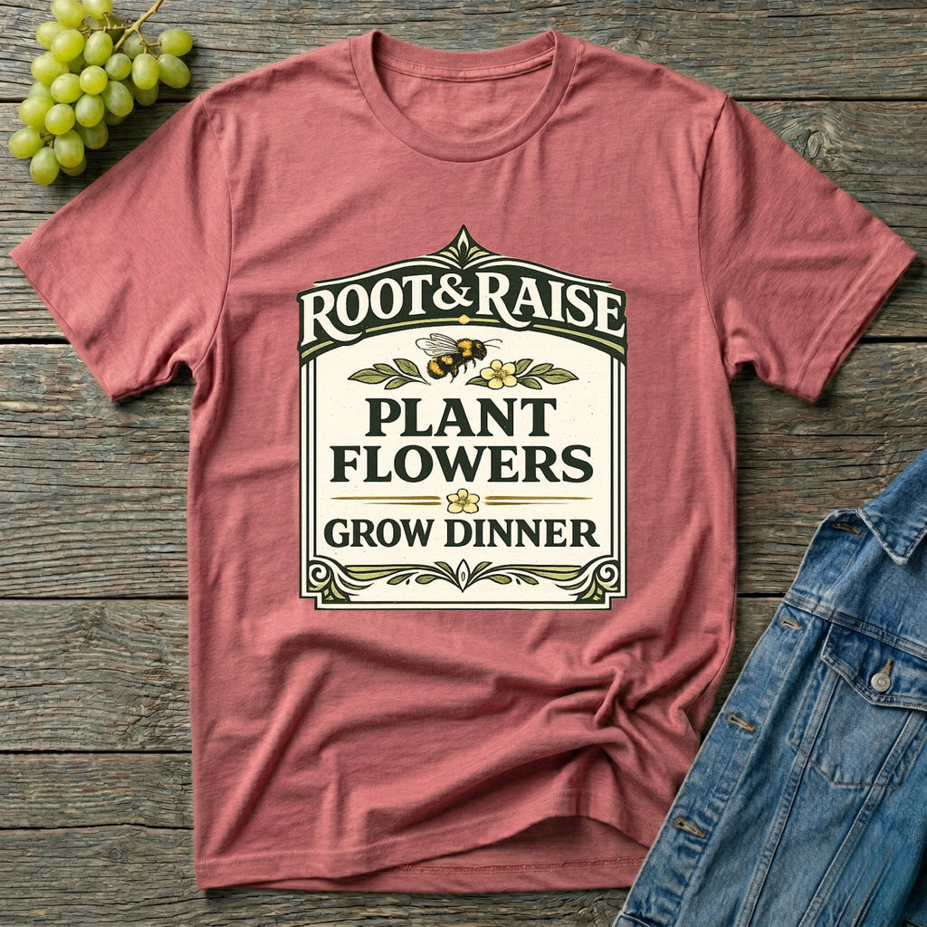Plant Flowers Grow Dinner T-Shirt - Vintage