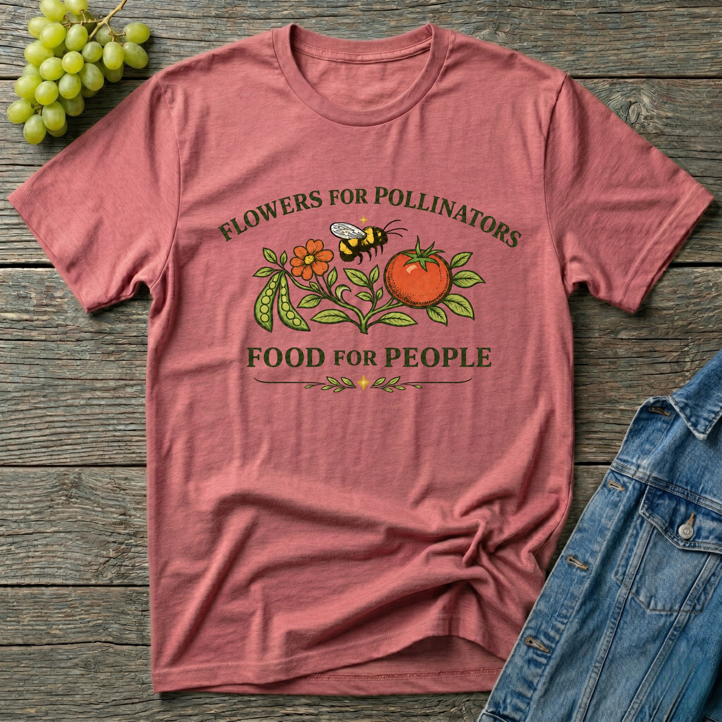 Flowers for Pollinators Food for People T-Shirt