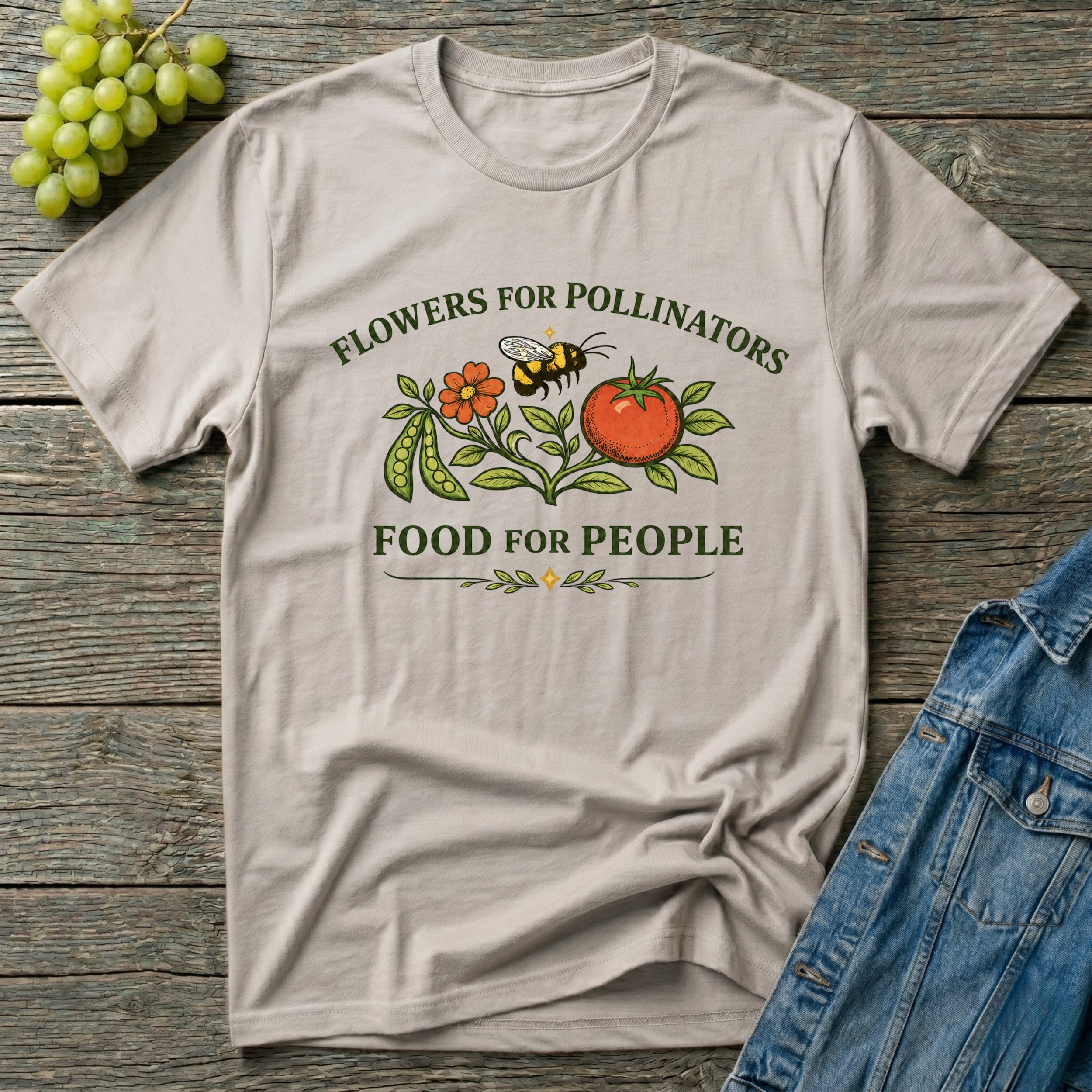 Flowers for Pollinators Food for People T-Shirt