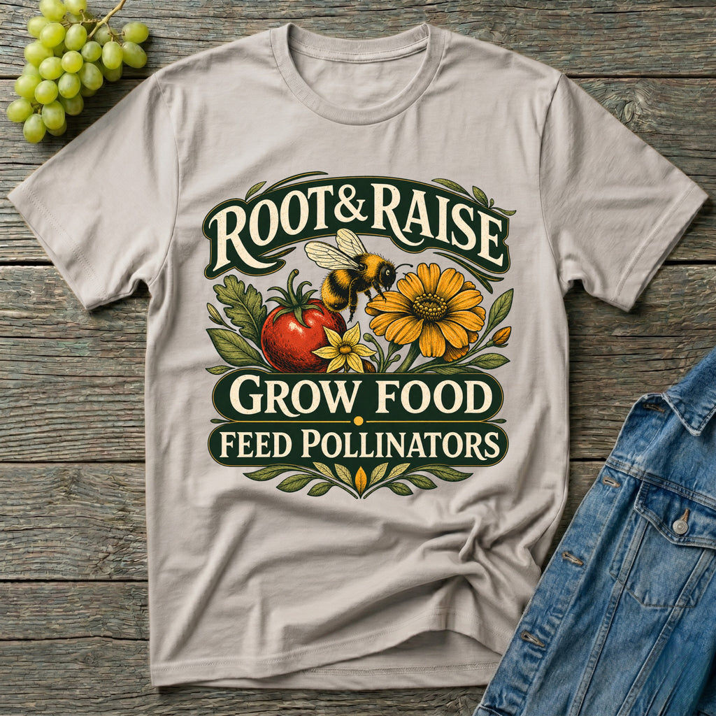 Grow Food Feed Pollinators Gardening T-Shirt