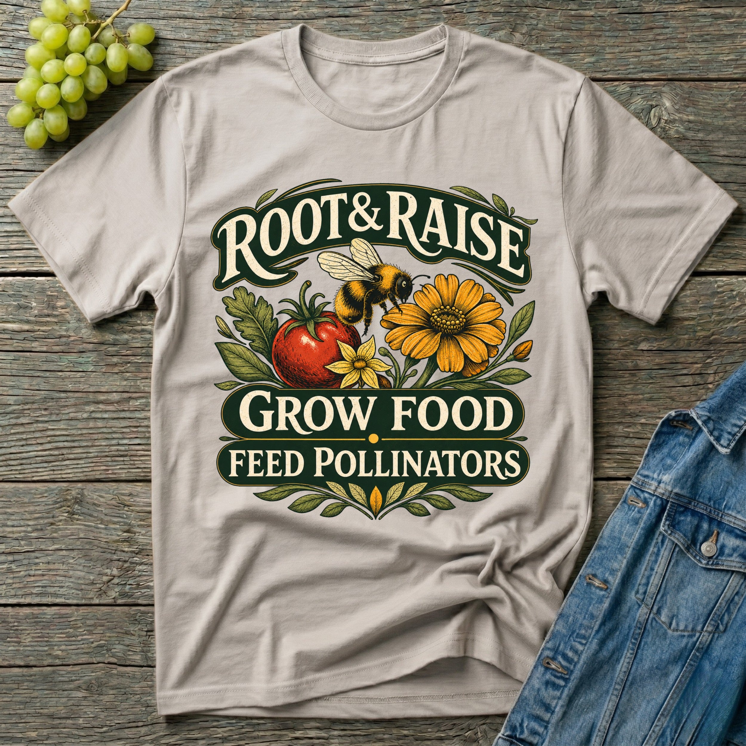 Grow Food Feed Pollinators Gardening T-Shirt