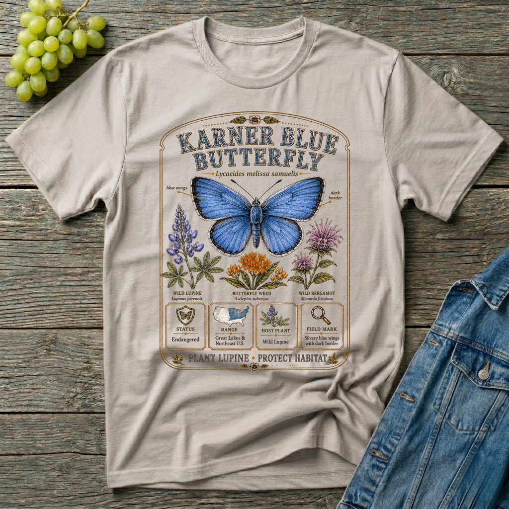 Karner Blue Butterfly Field Guide T-Shirt