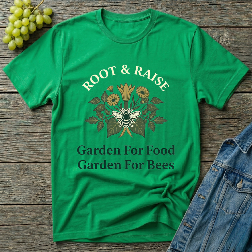 Garden For Food Garden For Bees T-Shirt - Illustrated