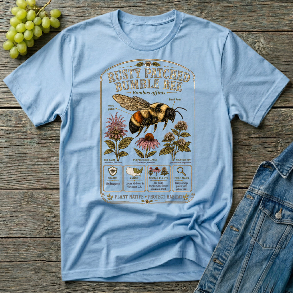 Rusty Patched Bumble Bee Field Guide T-Shirt