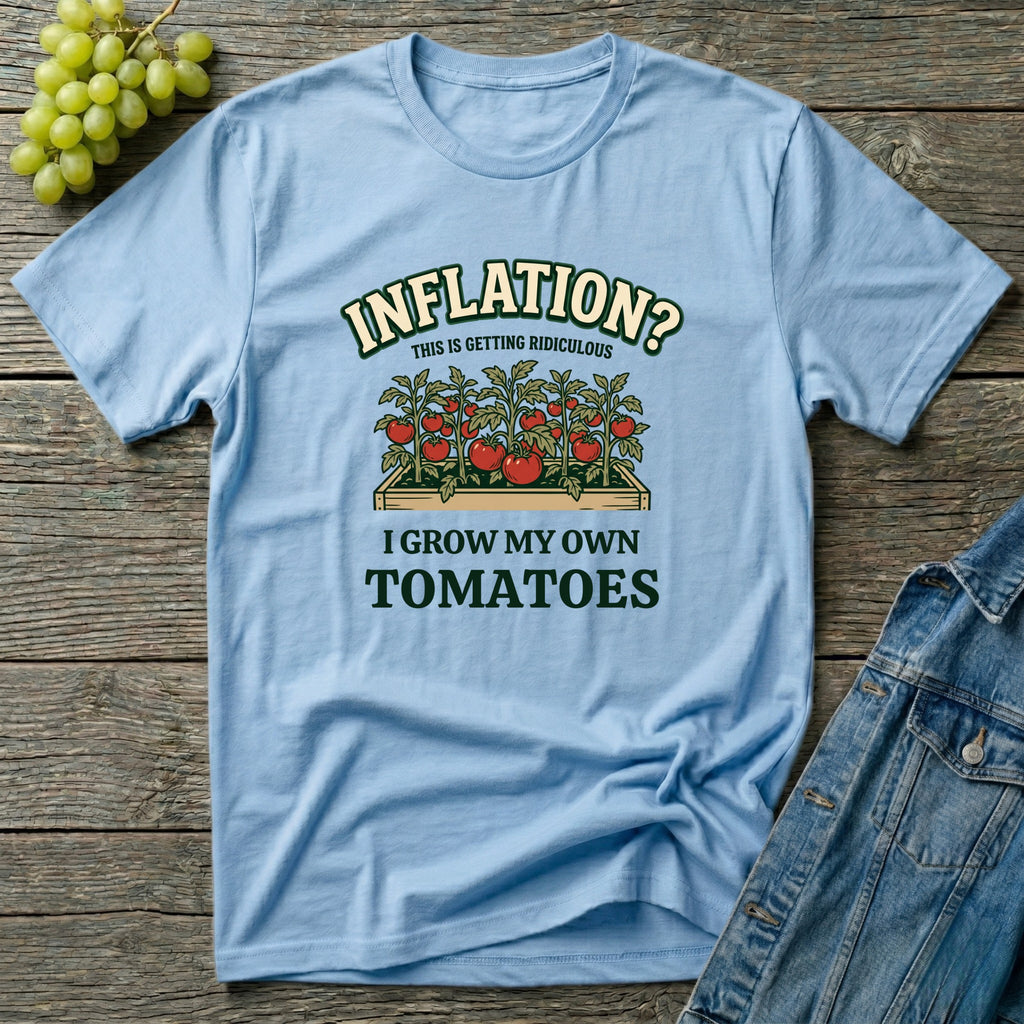 Inflation? I Grow My Own Tomatoes T-Shirt - Ridiculous Light