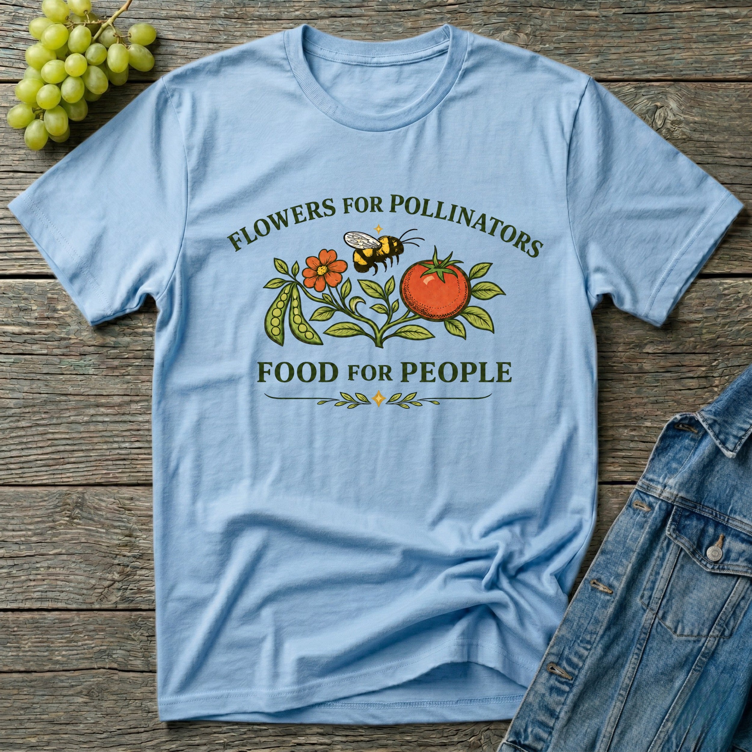 Flowers for Pollinators Food for People T-Shirt