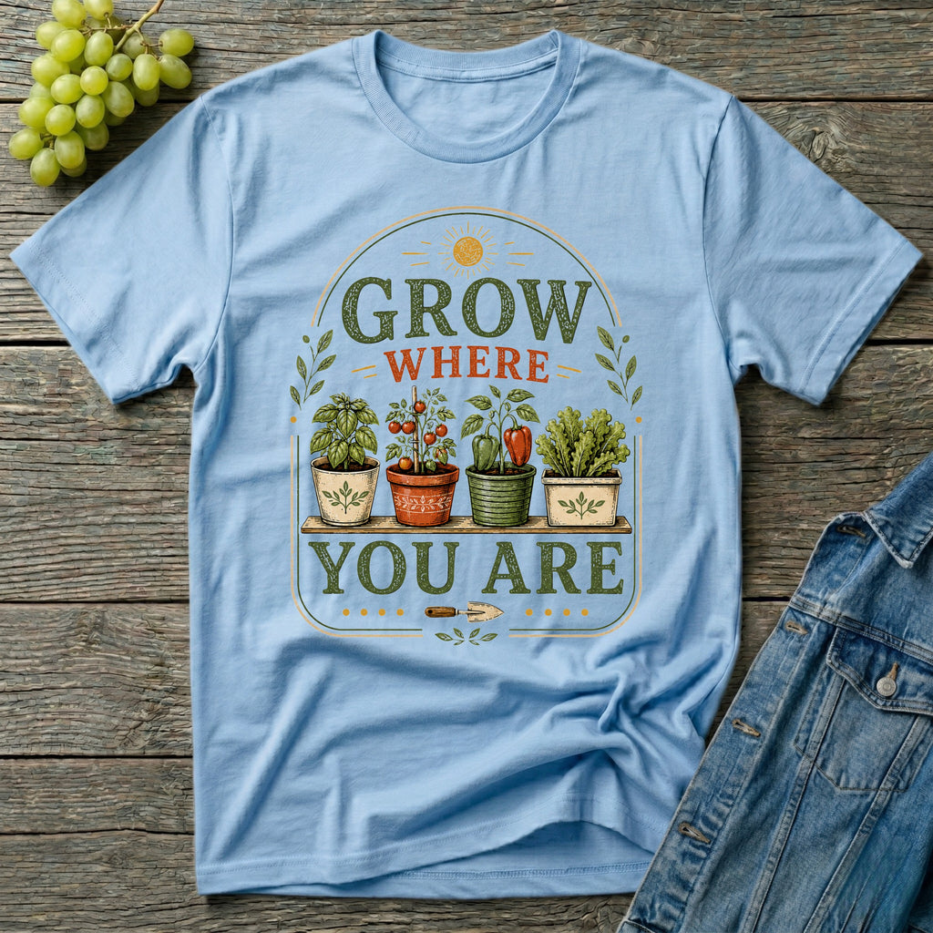 Grow Where You Are Container Gardening T-Shirt