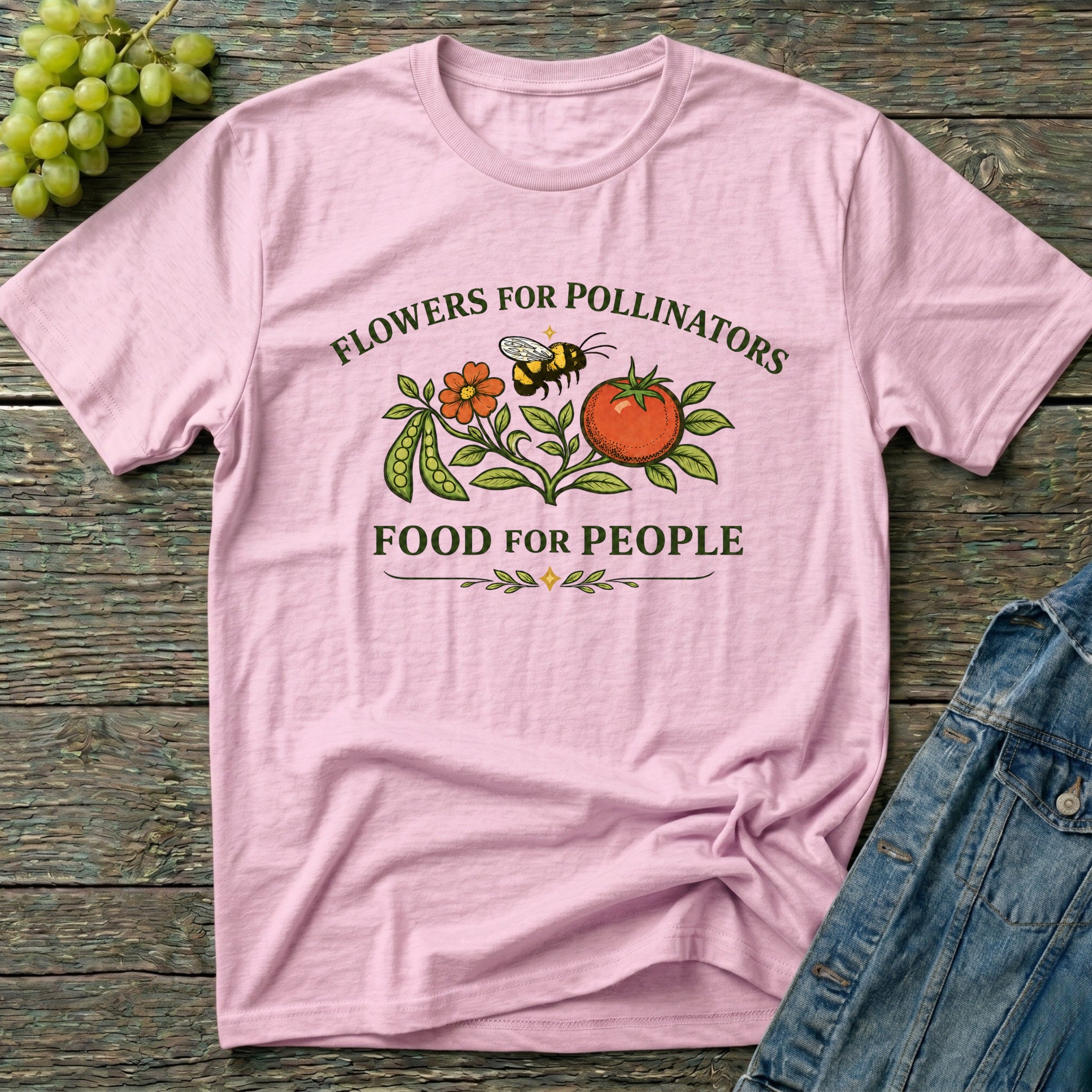 Flowers for Pollinators Food for People T-Shirt