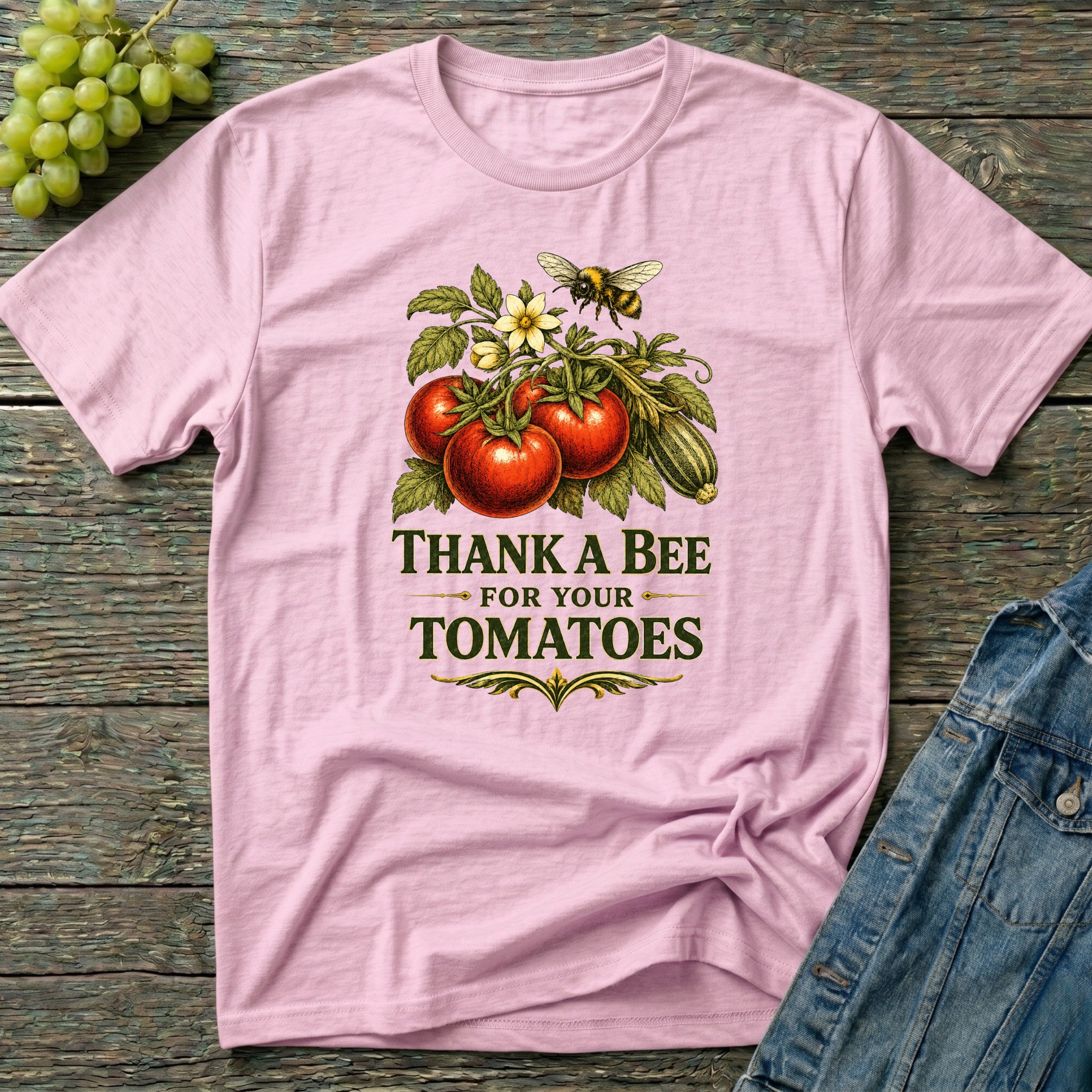 Thank a Bee for Your Tomatoes Bold Gardening T-Shirt