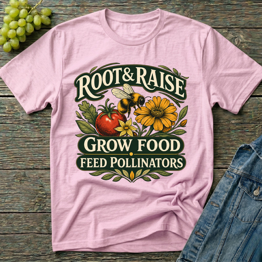 Grow Food Feed Pollinators Gardening T-Shirt