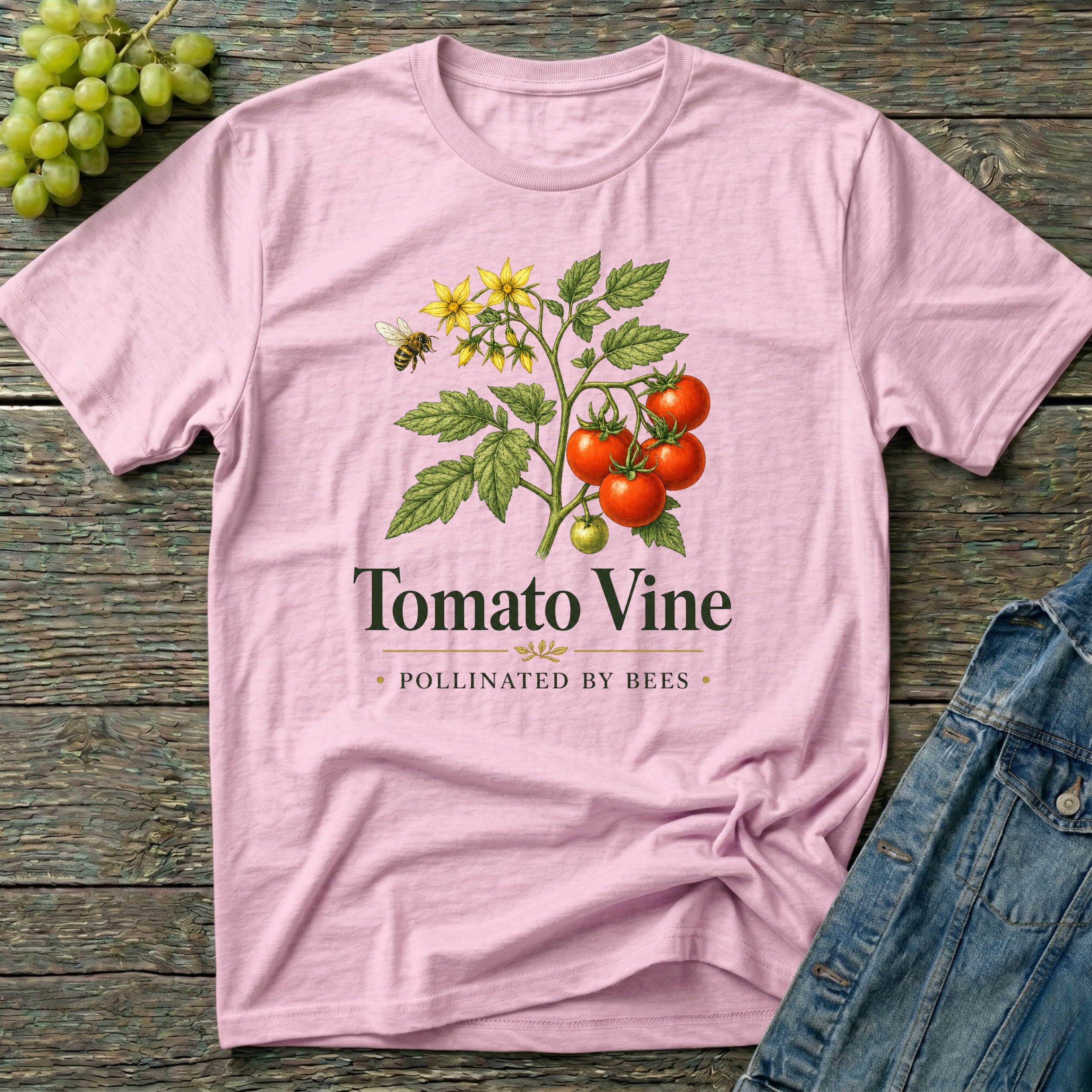 Tomato Vine Pollinated by Bees Gardening T-Shirt