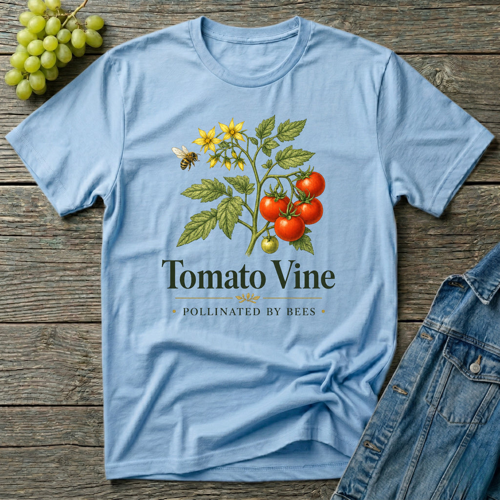 Tomato Vine Pollinated by Bees Gardening T-Shirt