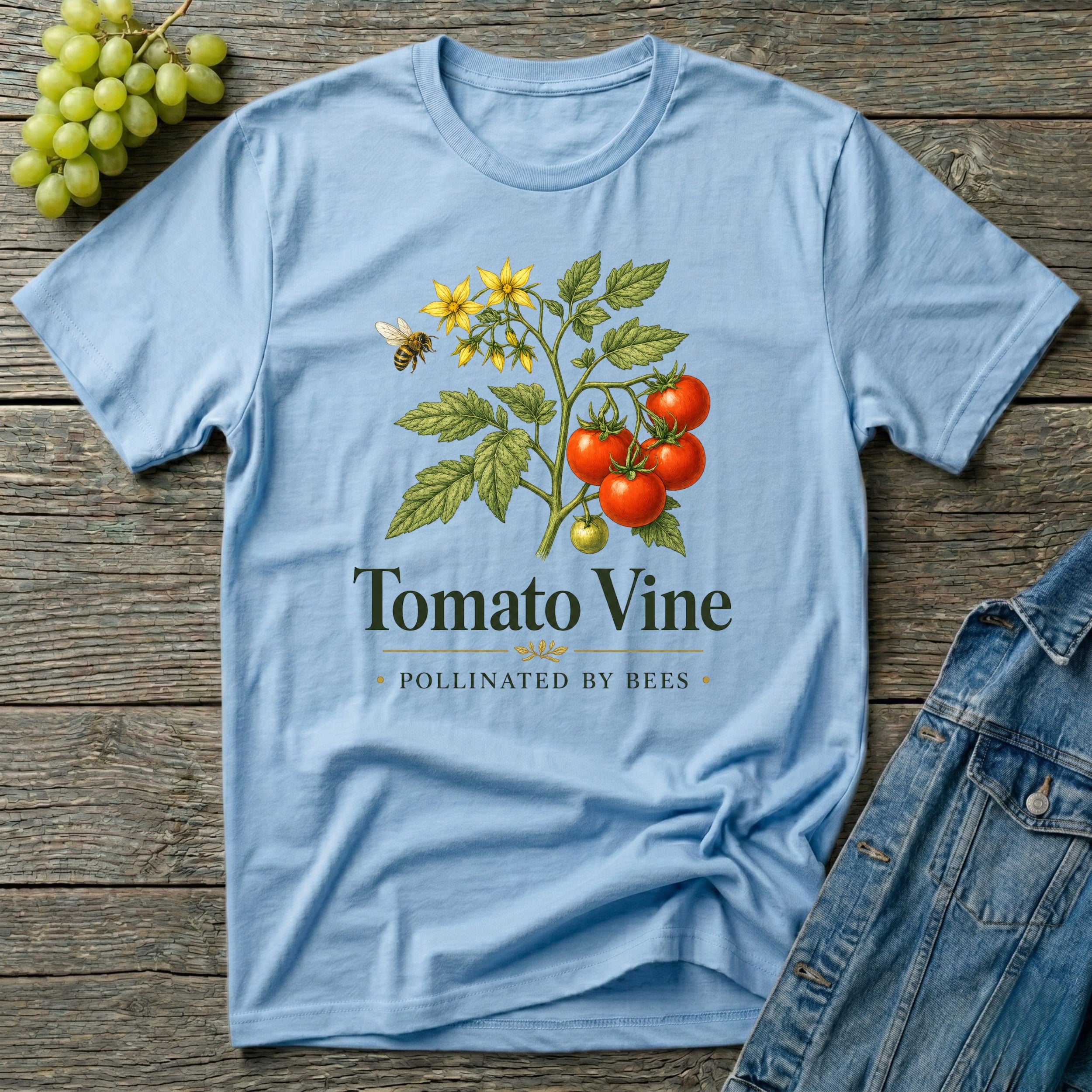 Tomato Vine Pollinated by Bees Gardening T-Shirt