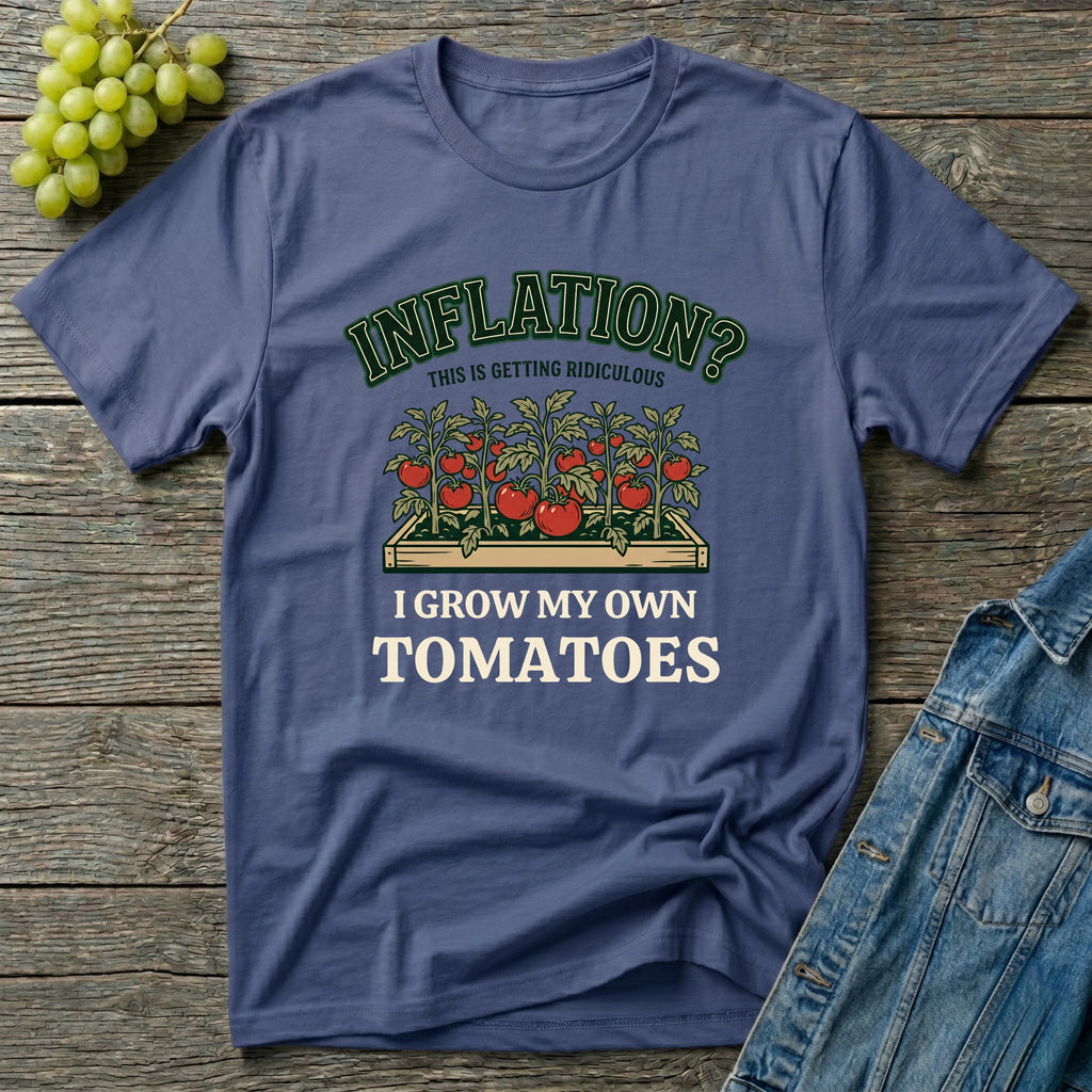 Inflation? I Grow My Own Tomatoes T-Shirt - Ridiculous Dark