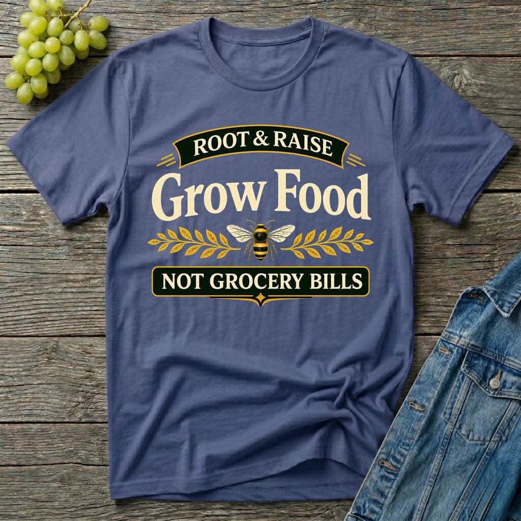 Grow Food Not Grocery Bills Gardening T-Shirt